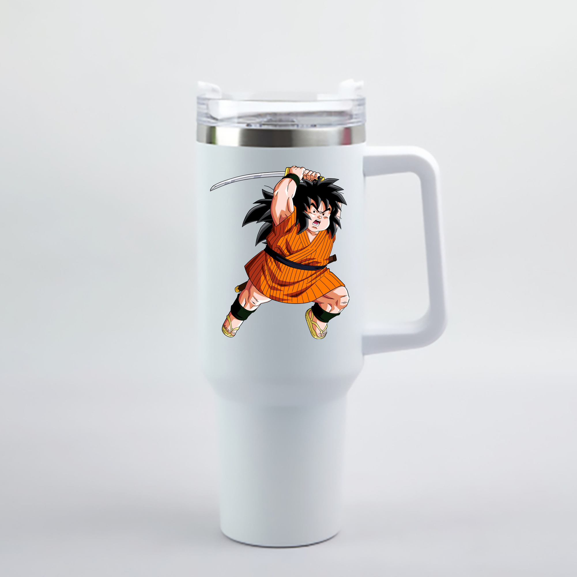 （画像用） ドラゴンボール やじろべえ DRAGON BALL Yajirobe 1200mL車用タンブラー - クリスタルステッカー（プラスチックストロー付き）