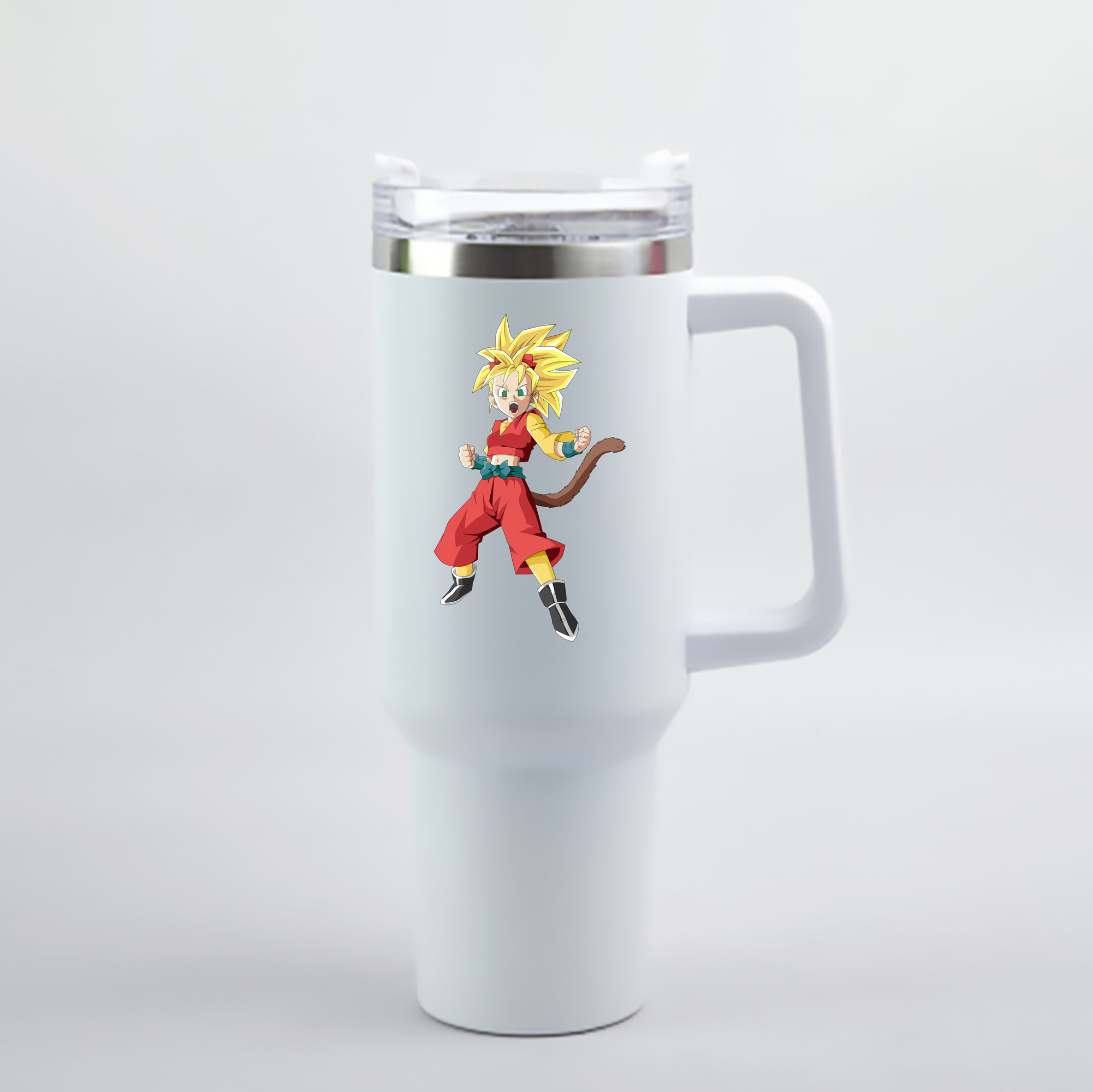 （画像用） ドラゴンボール カリフラ DRAGON BALL Caulifla 1200mL車用タンブラー - クリスタルステッカー（プラスチックストロー付き）