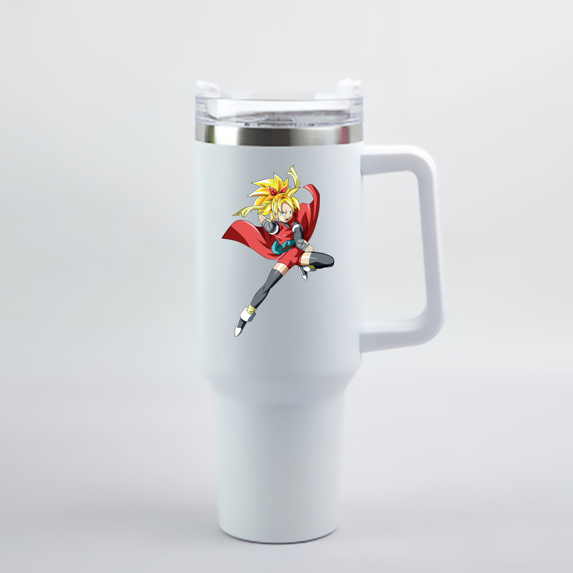 （画像用） ドラゴンボール カリフラ DRAGON BALL Caulifla 1200mL車用タンブラー - クリスタルステッカー（プラスチックストロー付き）