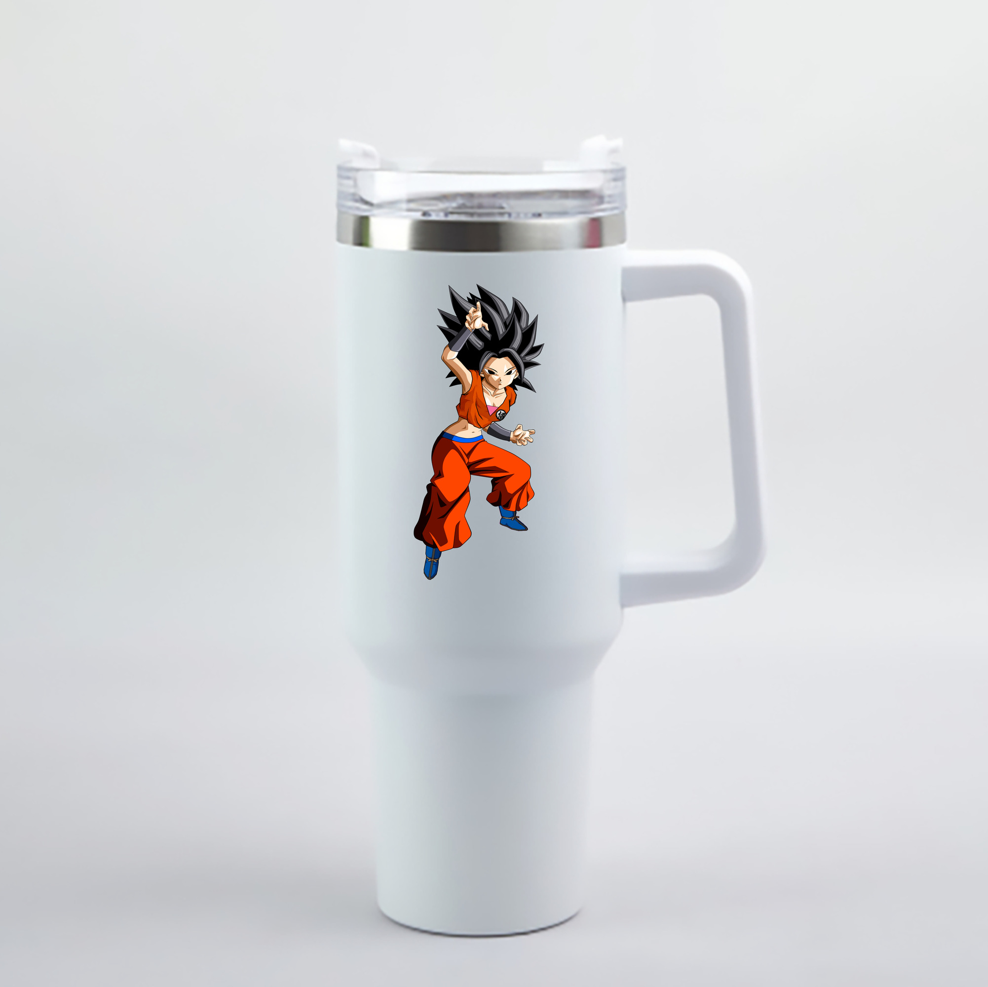（画像用） ドラゴンボール カリフラ DRAGON BALL Caulifla 1200mL車用タンブラー - クリスタルステッカー（プラスチックストロー付き）
