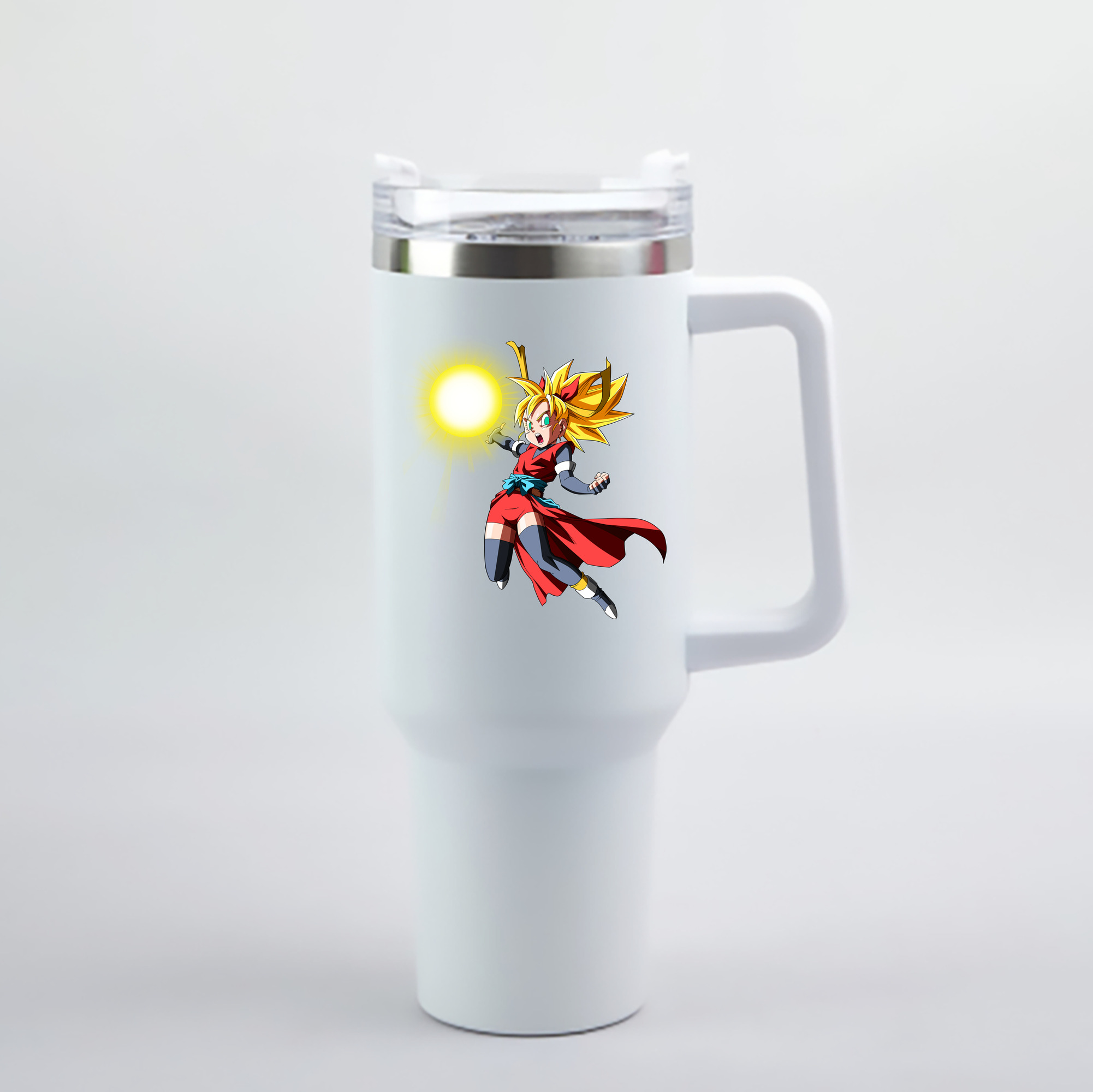 （画像用） ドラゴンボール カリフラ DRAGON BALL Caulifla 1200mL車用タンブラー - クリスタルステッカー（プラスチックストロー付き）