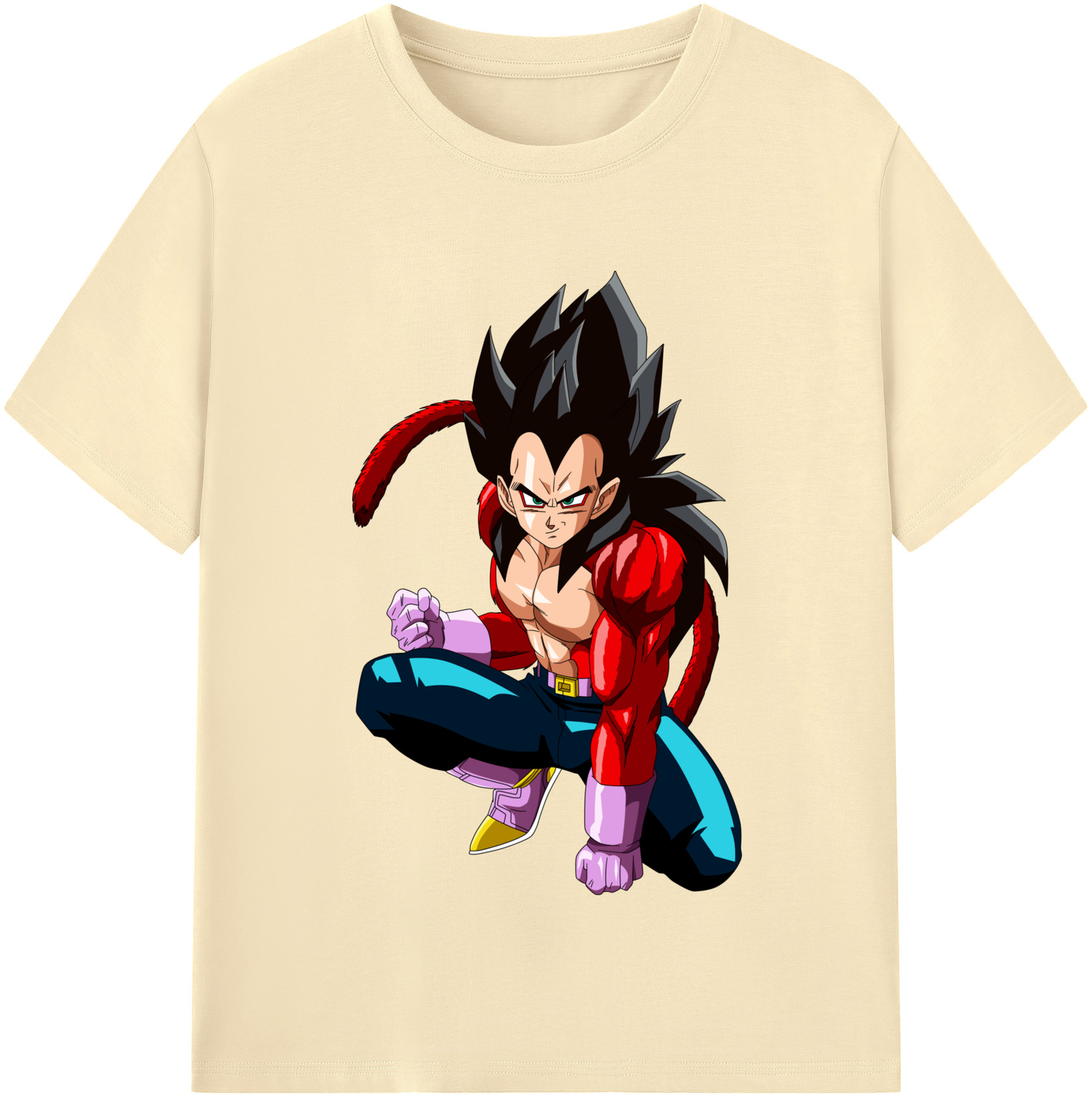 （画像用） ドラゴンボール ベジータ四世（Bejīta Yonsei）DRAGON BALL Vegeta IV 綿100％半袖Tシャツ（フロントプリント）