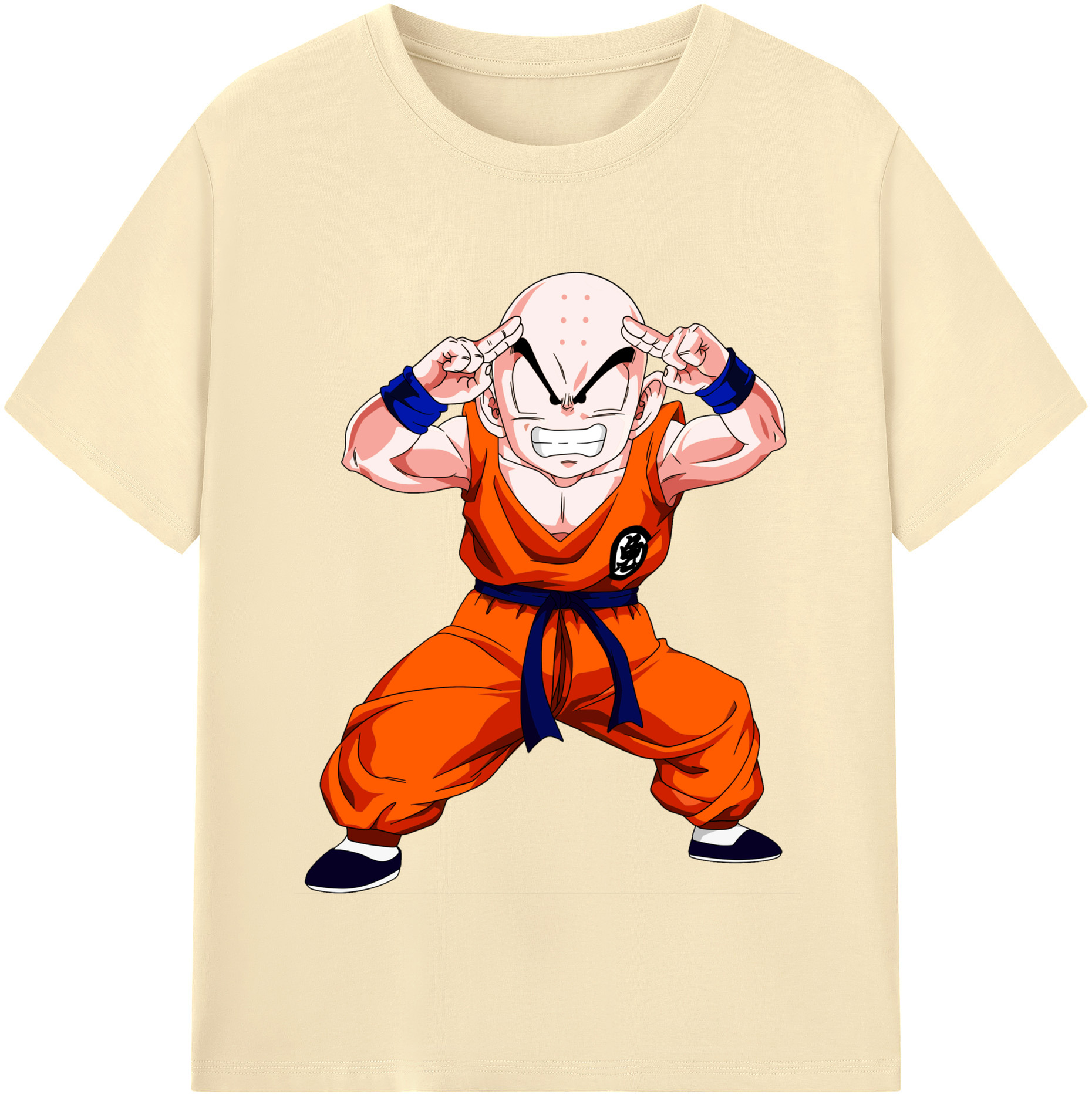 （画像用） ドラゴンボール クリリン DRAGON BALL krillin 綿100％半袖Tシャツ（フロントプリント）