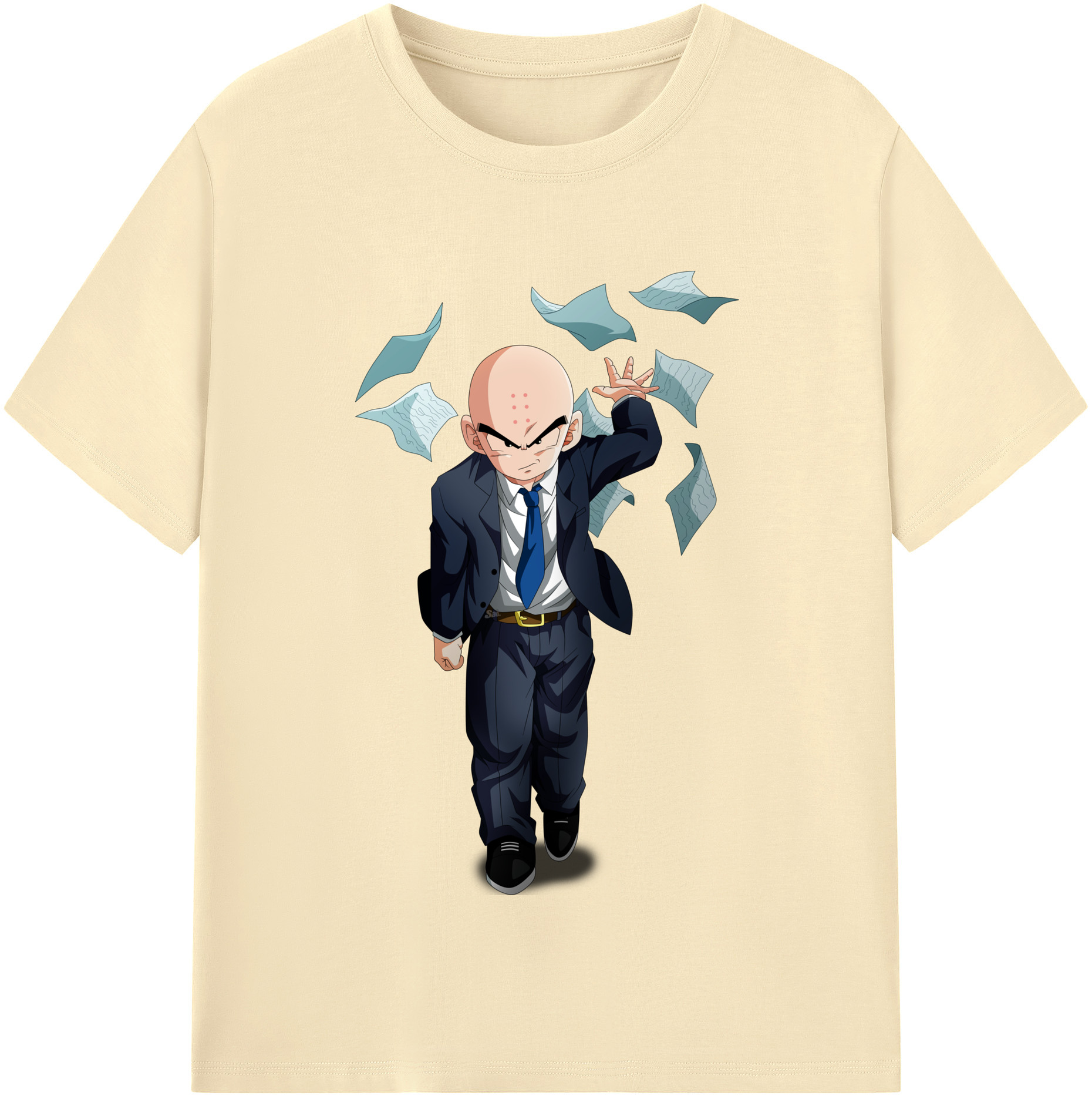 （画像用） ドラゴンボール クリリン DRAGON BALL krillin 綿100％半袖Tシャツ（フロントプリント）