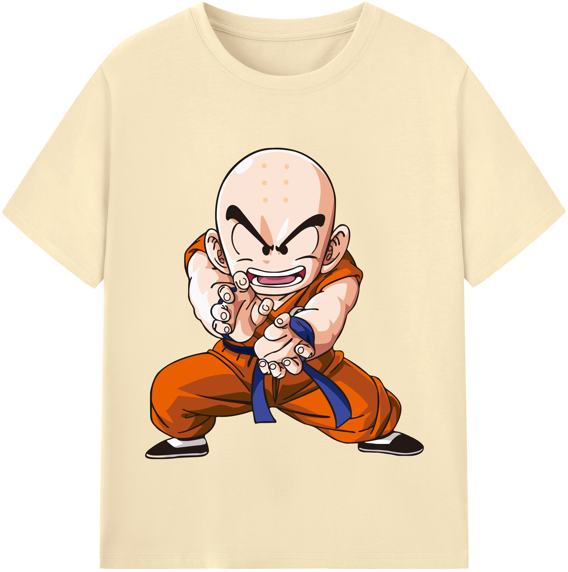 （画像用） ドラゴンボール クリリン DRAGON BALL krillin 綿100％半袖Tシャツ（フロントプリント）
