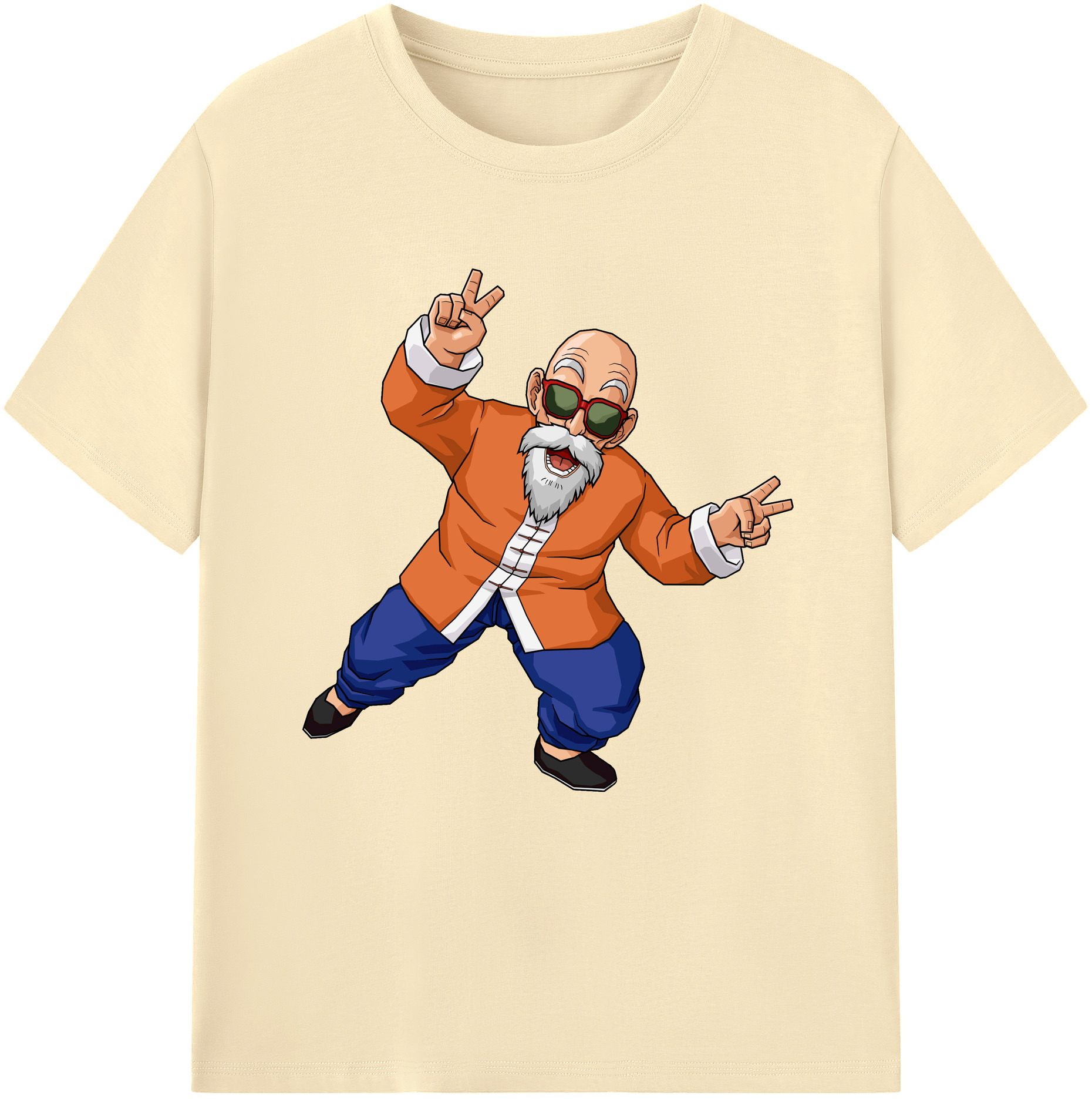 （画像用） ドラゴンボール 亀仙人（かめせんにん） DRAGON BALL Master Roshi Kame Sennin 綿100％半袖Tシャツ（フロントプリント）