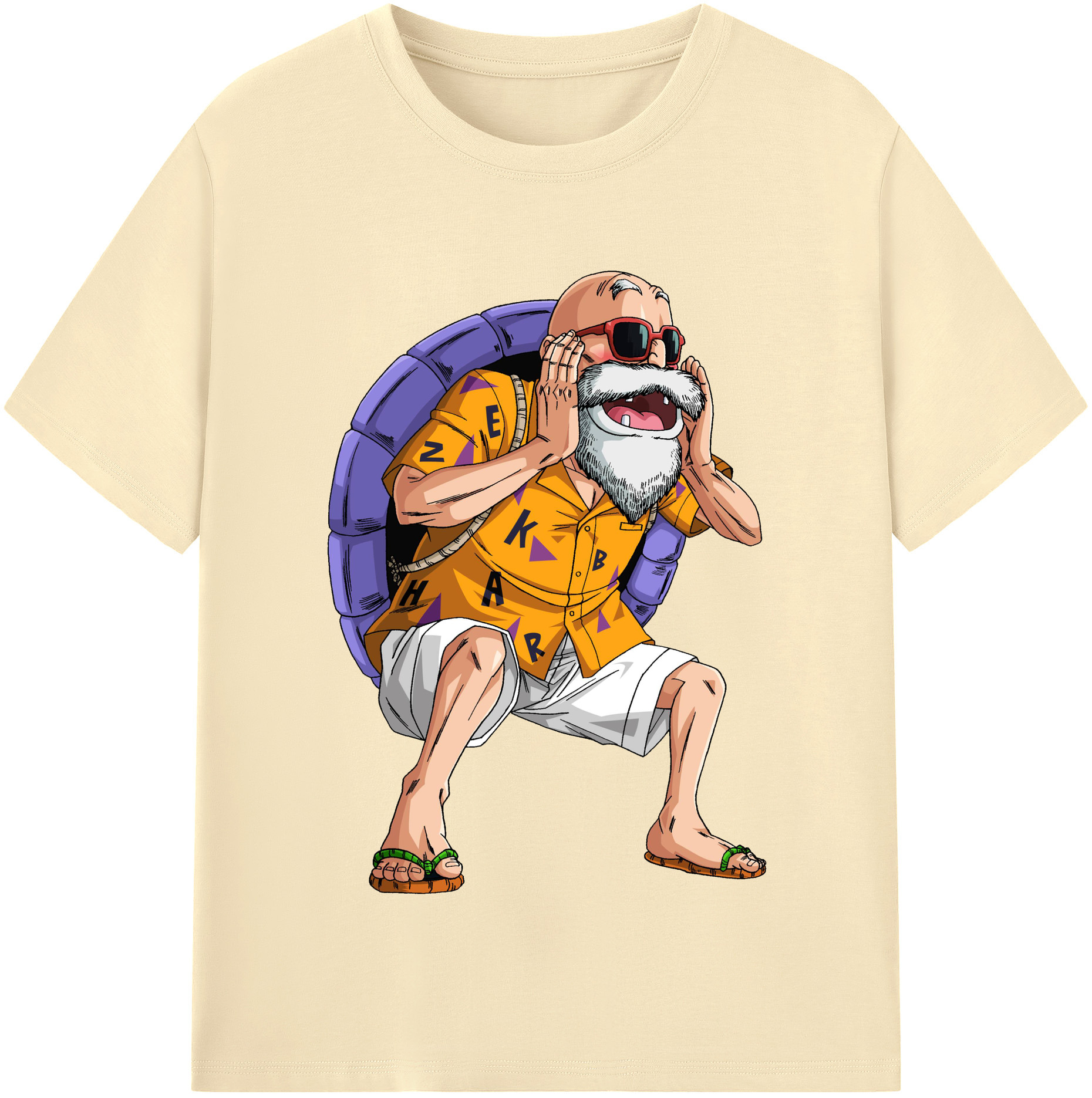 （画像用） ドラゴンボール 亀仙人（かめせんにん） DRAGON BALL Master Roshi Kame Sennin 綿100％半袖Tシャツ（フロントプリント）
