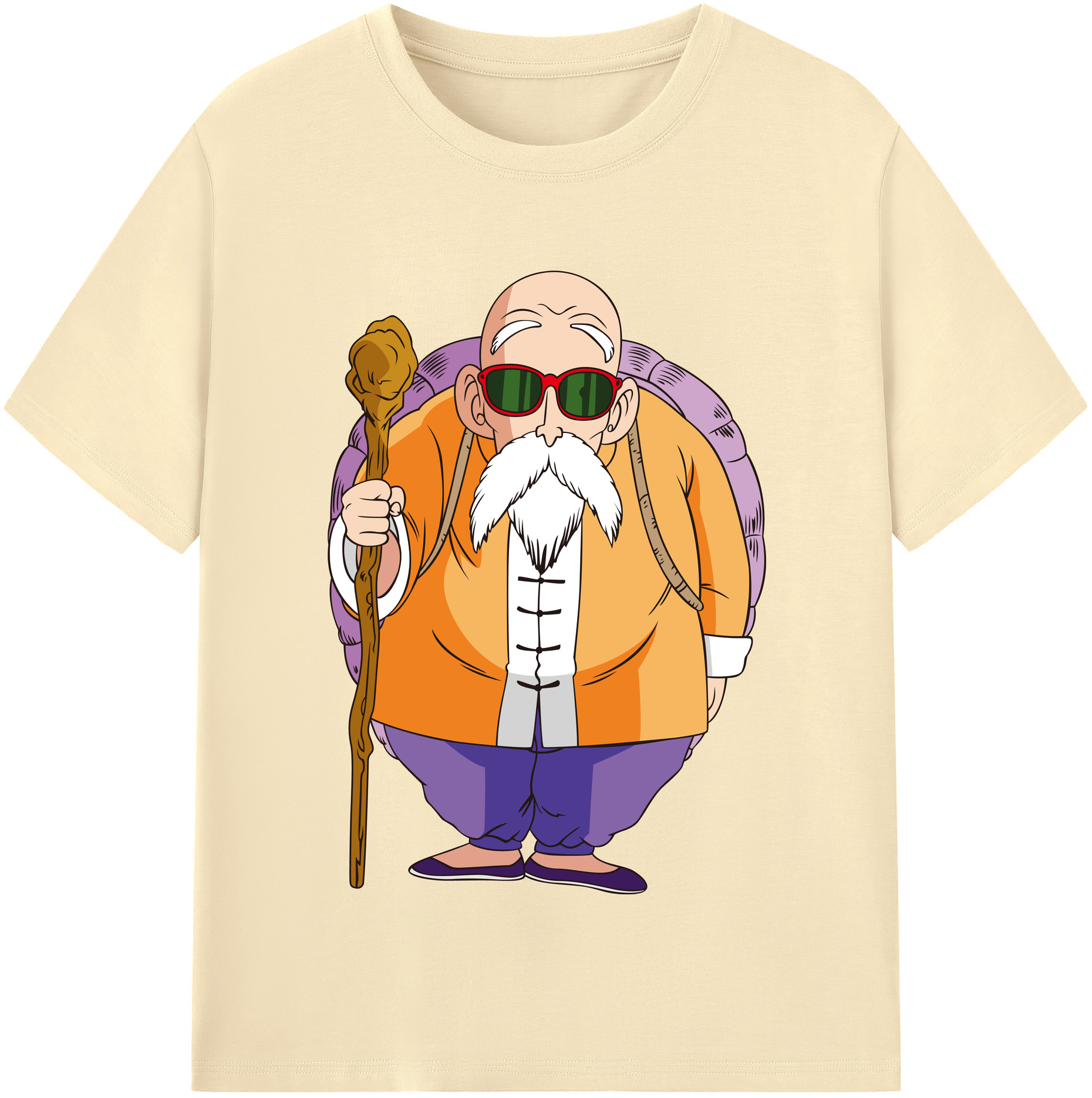 （画像用） ドラゴンボール 亀仙人（かめせんにん） DRAGON BALL Master Roshi Kame Sennin 綿100％半袖Tシャツ（フロントプリント）