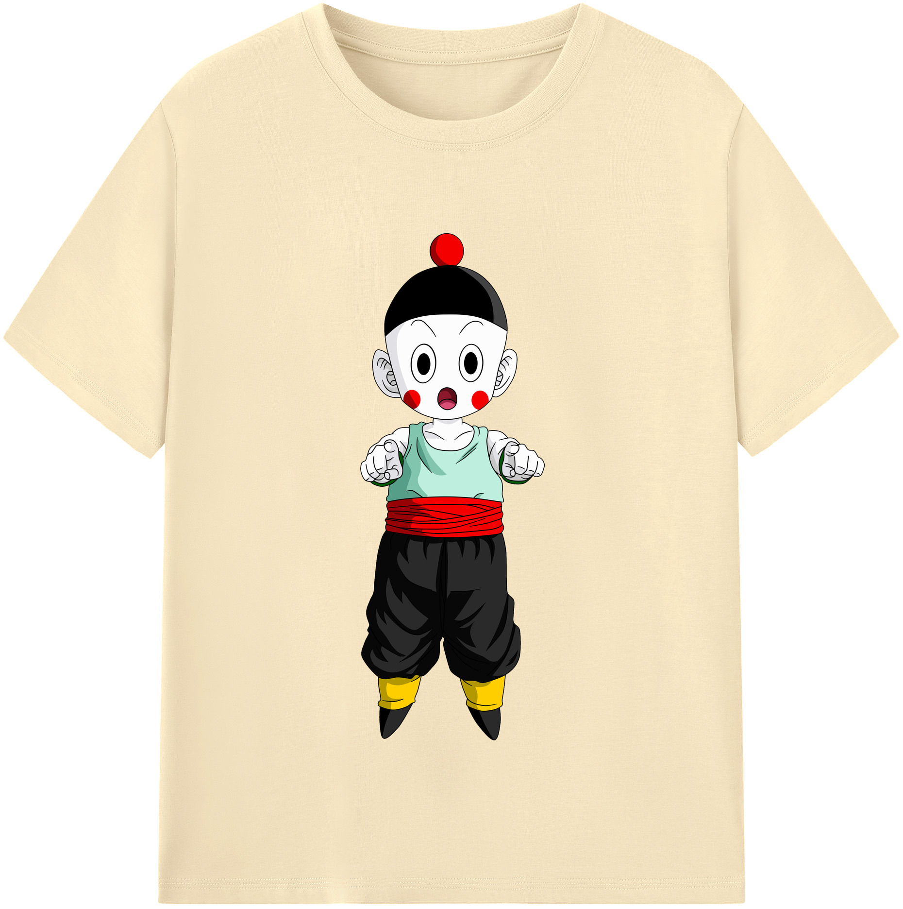 （画像用） ドラゴンボール 餃子（チャオズ）DRAGON BALL Chaoz 綿100％半袖Tシャツ（フロントプリント）