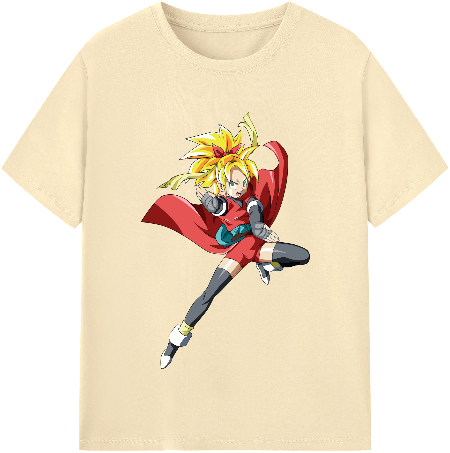 （画像用） ドラゴンボール カリフラ DRAGON BALL Caulifla 綿100％半袖Tシャツ（フロントプリント）