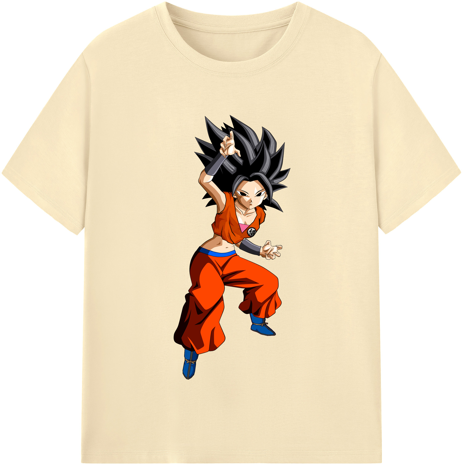 （画像用） ドラゴンボール カリフラ DRAGON BALL Caulifla 綿100％半袖Tシャツ（フロントプリント）