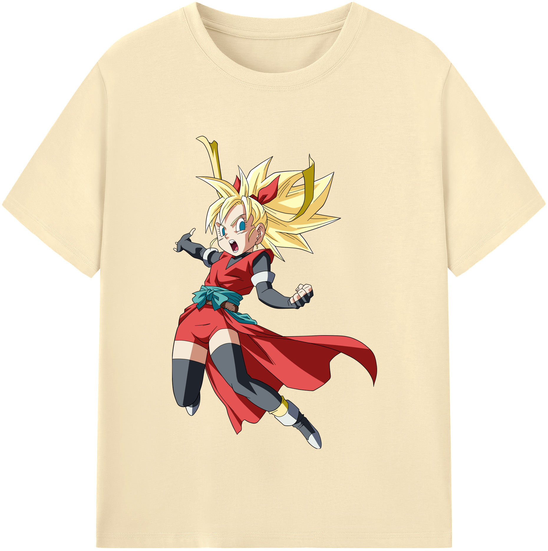 （画像用） ドラゴンボール カリフラ DRAGON BALL Caulifla 綿100％半袖Tシャツ（フロントプリント）