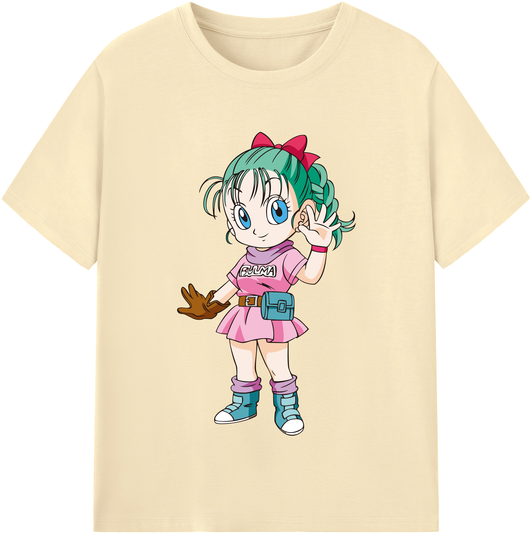 （画像用） ドラゴンボール ブルマ DRAGON BALL Bulma 綿100％半袖Tシャツ（フロントプリント）