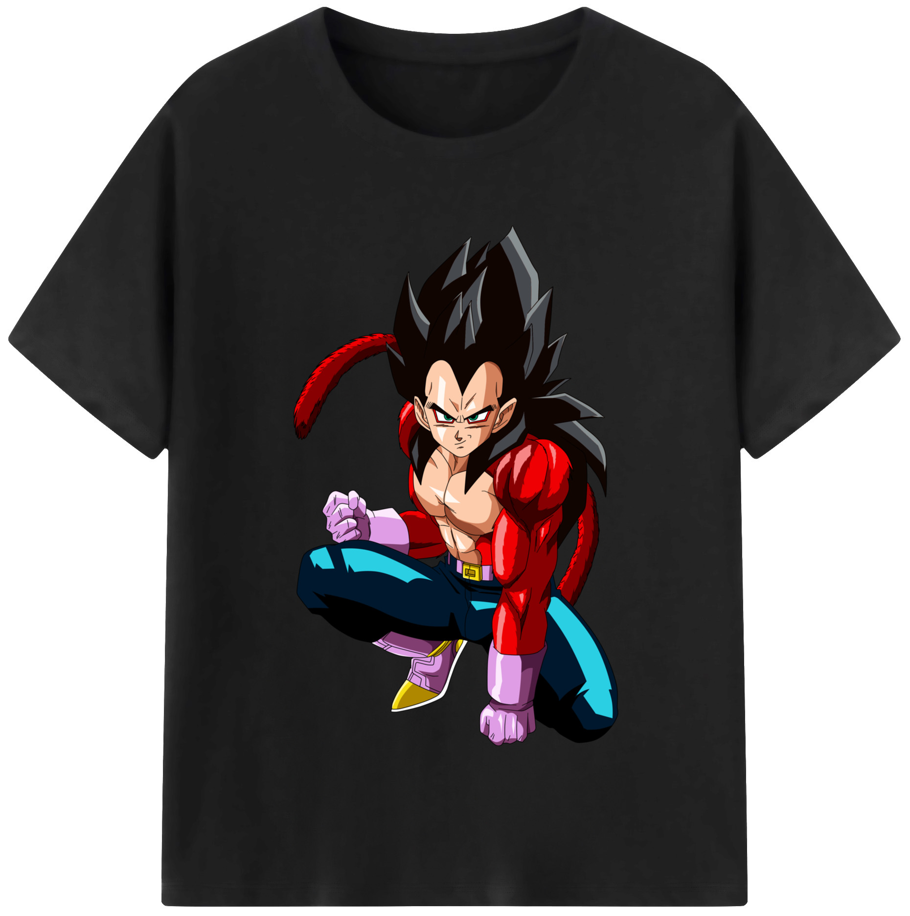 （画像用） ドラゴンボール ベジータ四世（Bejīta Yonsei）DRAGON BALL Vegeta IV 綿100％半袖Tシャツ（フロントプリント）