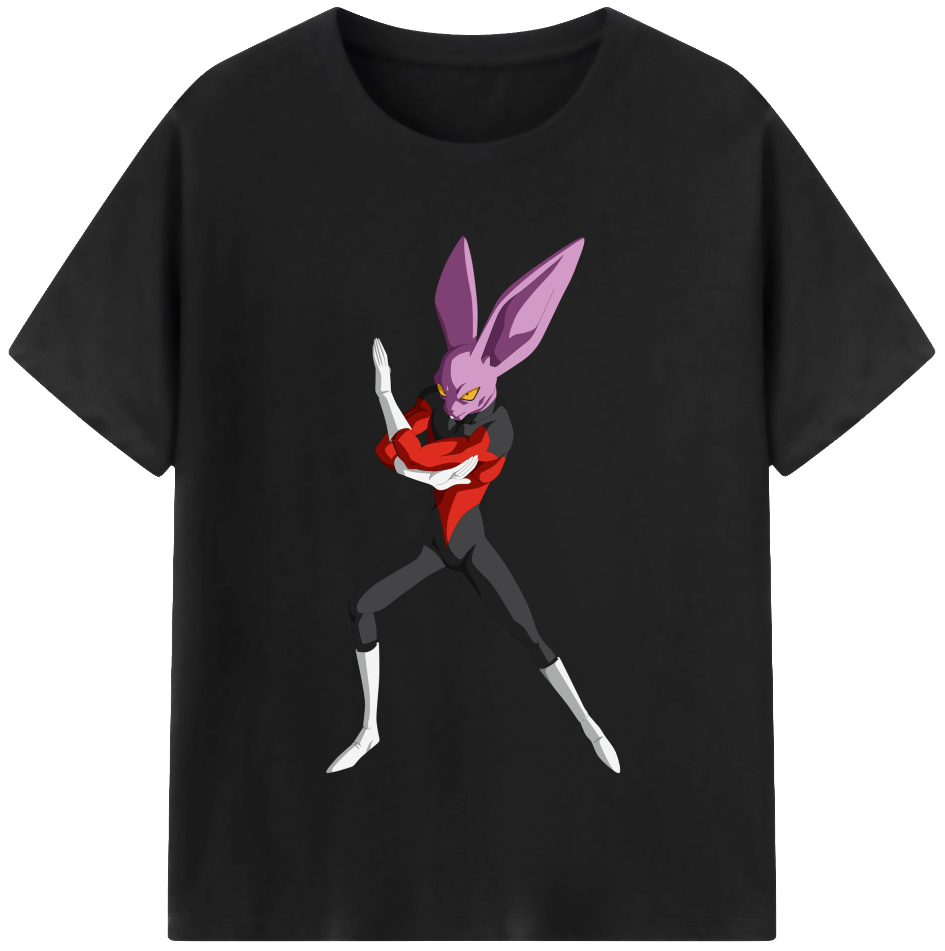 （画像用） ドラゴンボール ビルス 破壊神ビルス DRAGON BALL Beerus Birusu 綿100％半袖Tシャツ（フロントプリント）