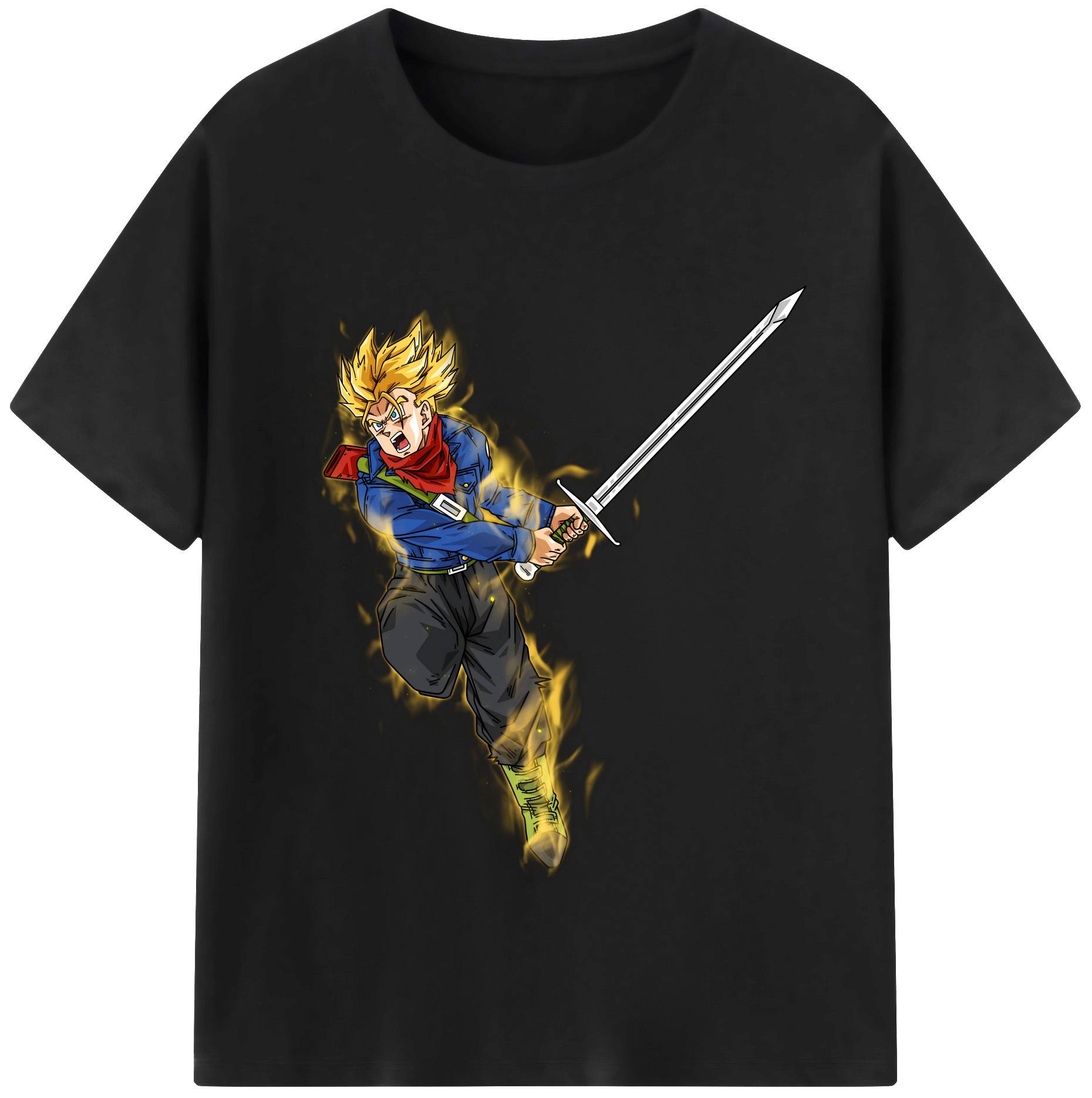 （画像用） ドラゴンボール トランクス（Torankusu）DRAGON BALL Trunks 綿100％半袖Tシャツ（フロントプリント）