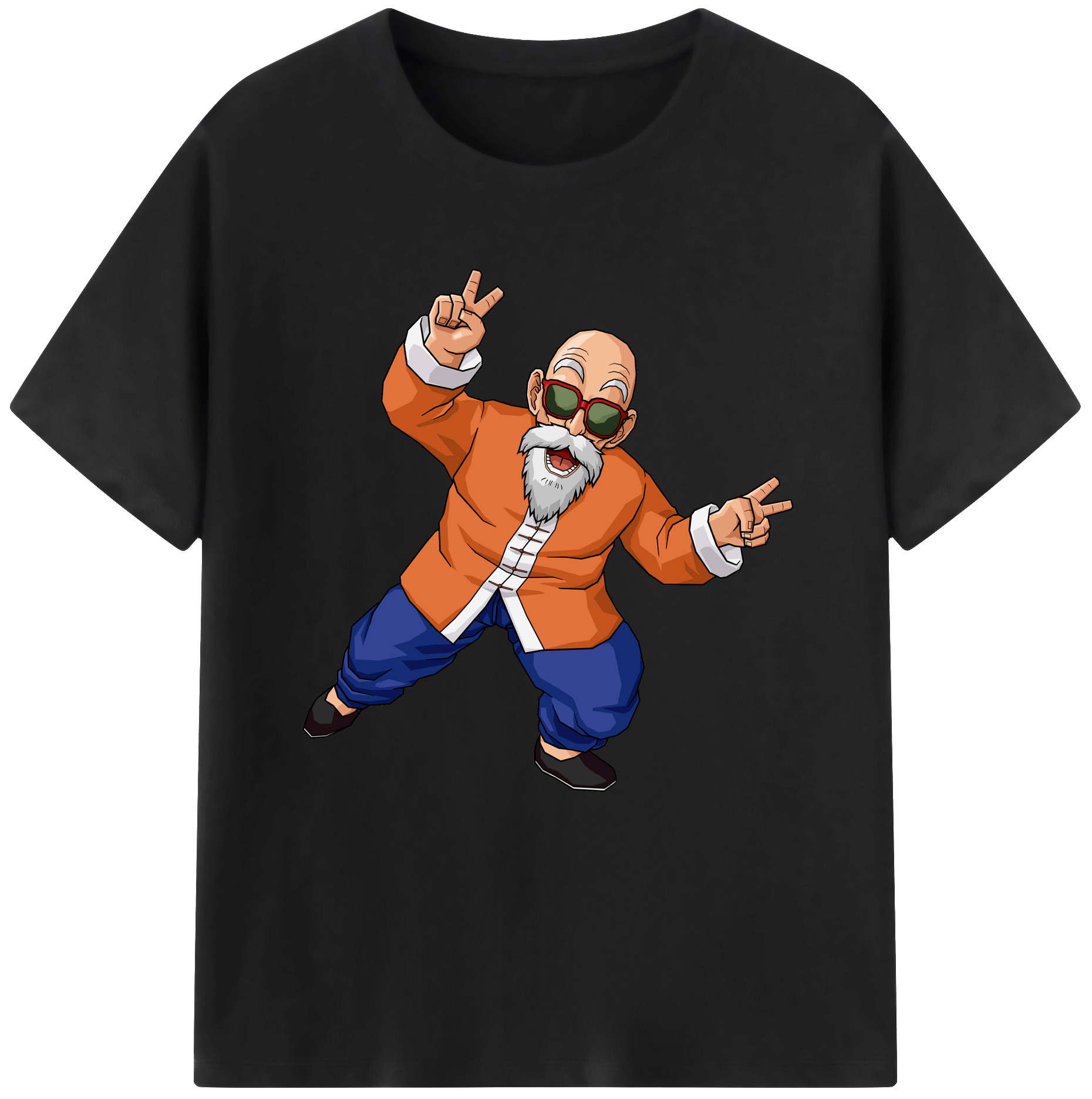 （画像用） ドラゴンボール 亀仙人（かめせんにん） DRAGON BALL Master Roshi Kame Sennin 綿100％半袖Tシャツ（フロントプリント）