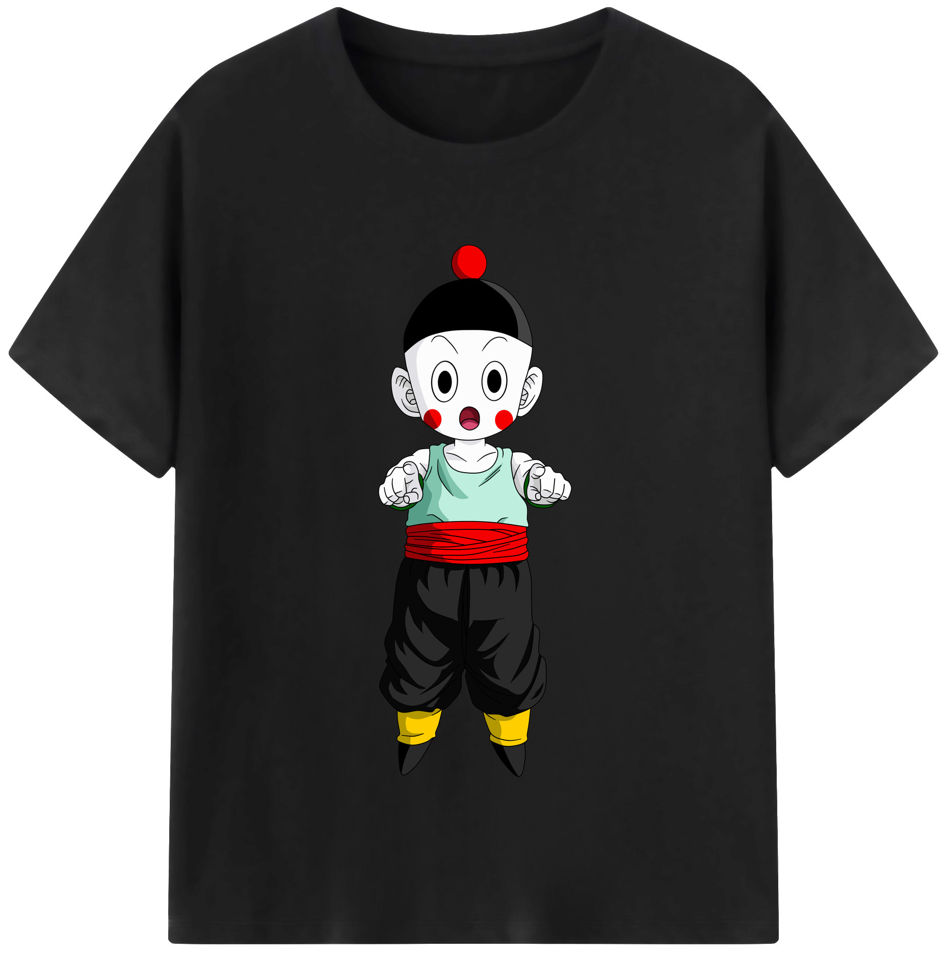 （画像用） ドラゴンボール 餃子（チャオズ）DRAGON BALL Chaoz 綿100％半袖Tシャツ（フロントプリント）