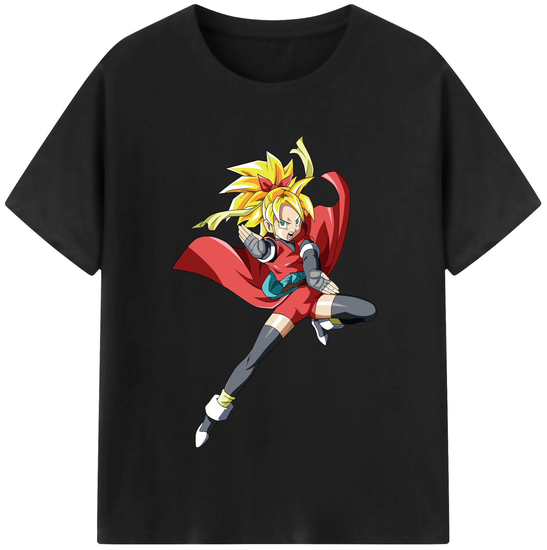 （画像用） ドラゴンボール カリフラ DRAGON BALL Caulifla 綿100％半袖Tシャツ（フロントプリント）