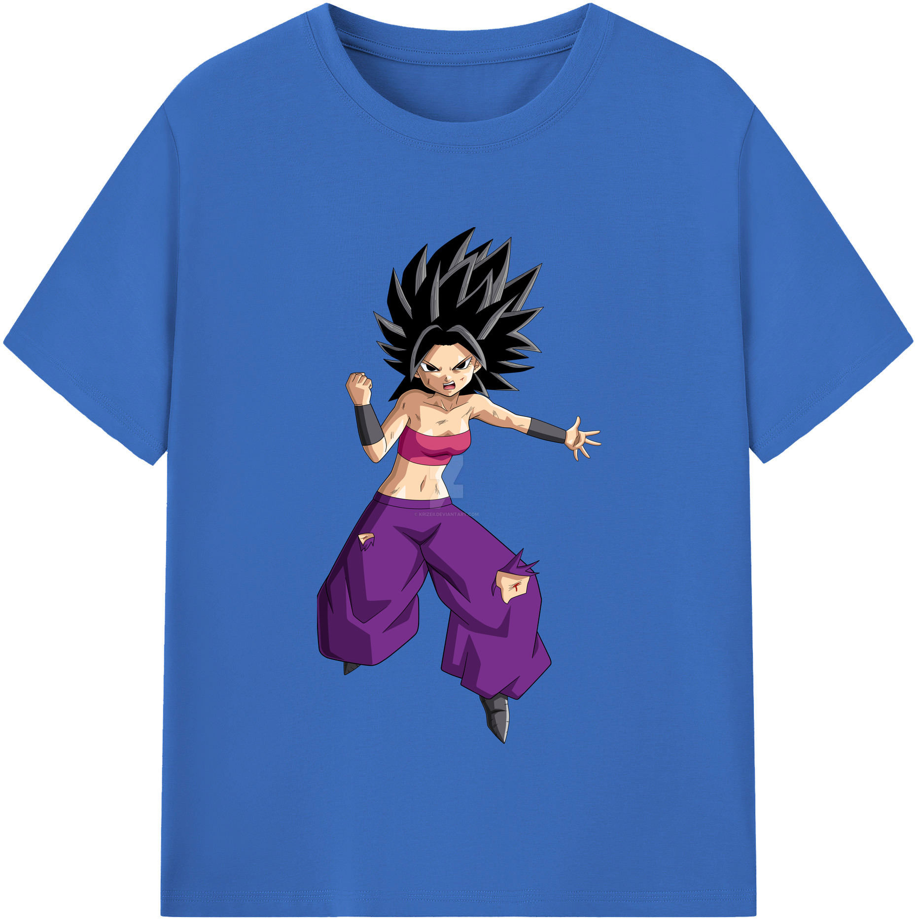 （画像用） ドラゴンボール カリフラ DRAGON BALL Caulifla 綿100％半袖Tシャツ（フロントプリント）