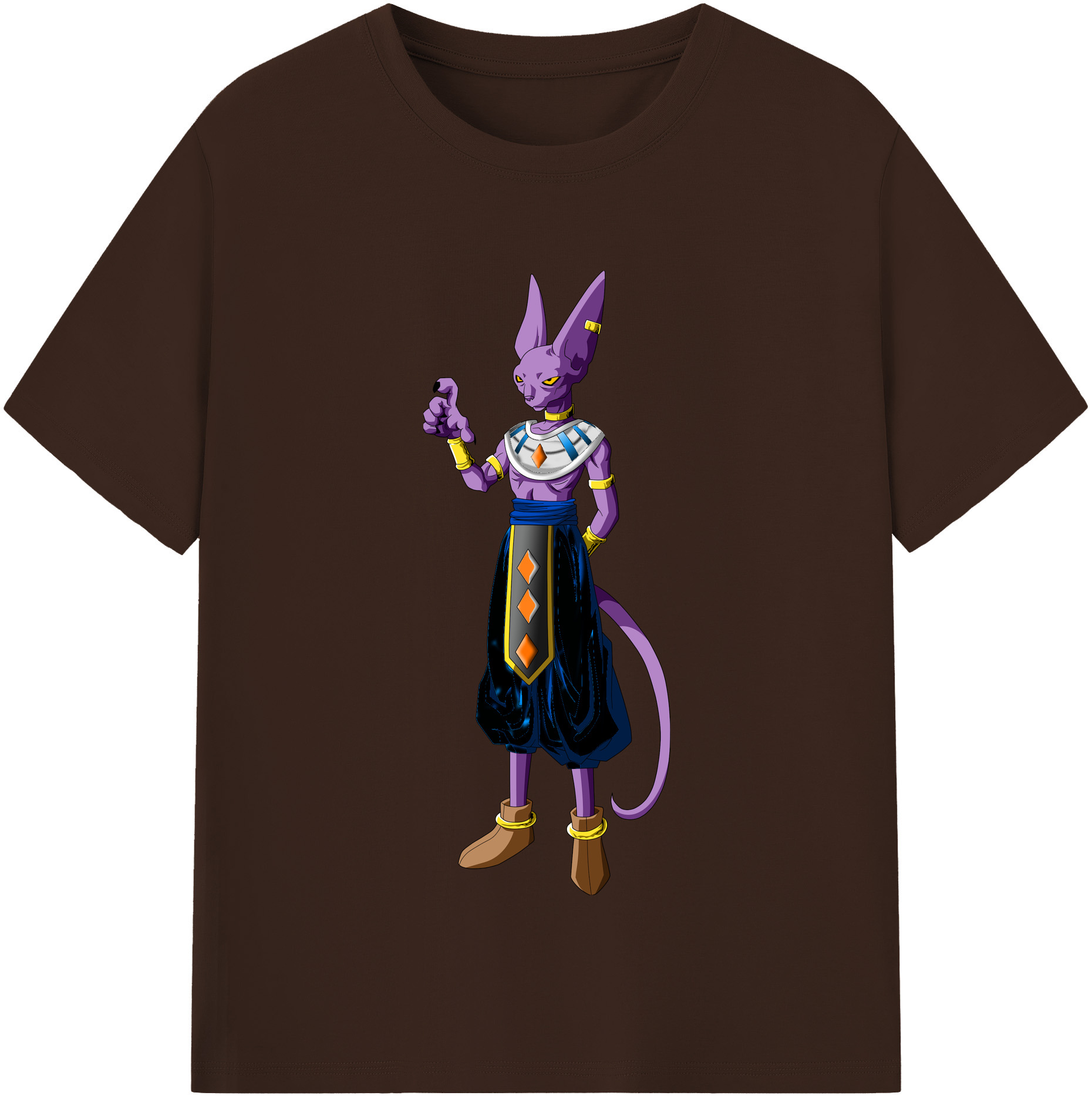 （画像用） ドラゴンボール ビルス 破壊神ビルス DRAGON BALL Beerus Birusu 綿100％半袖Tシャツ（フロントプリント）