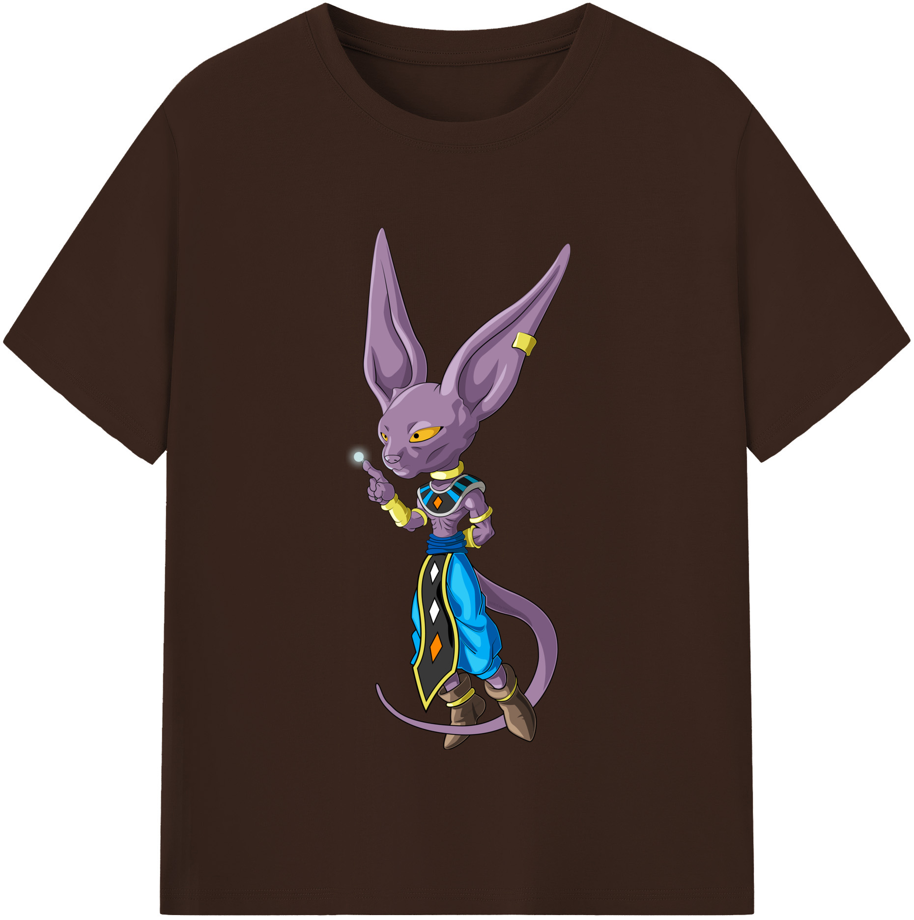（画像用） ドラゴンボール ビルス 破壊神ビルス DRAGON BALL Beerus Birusu 綿100％半袖Tシャツ（フロントプリント）