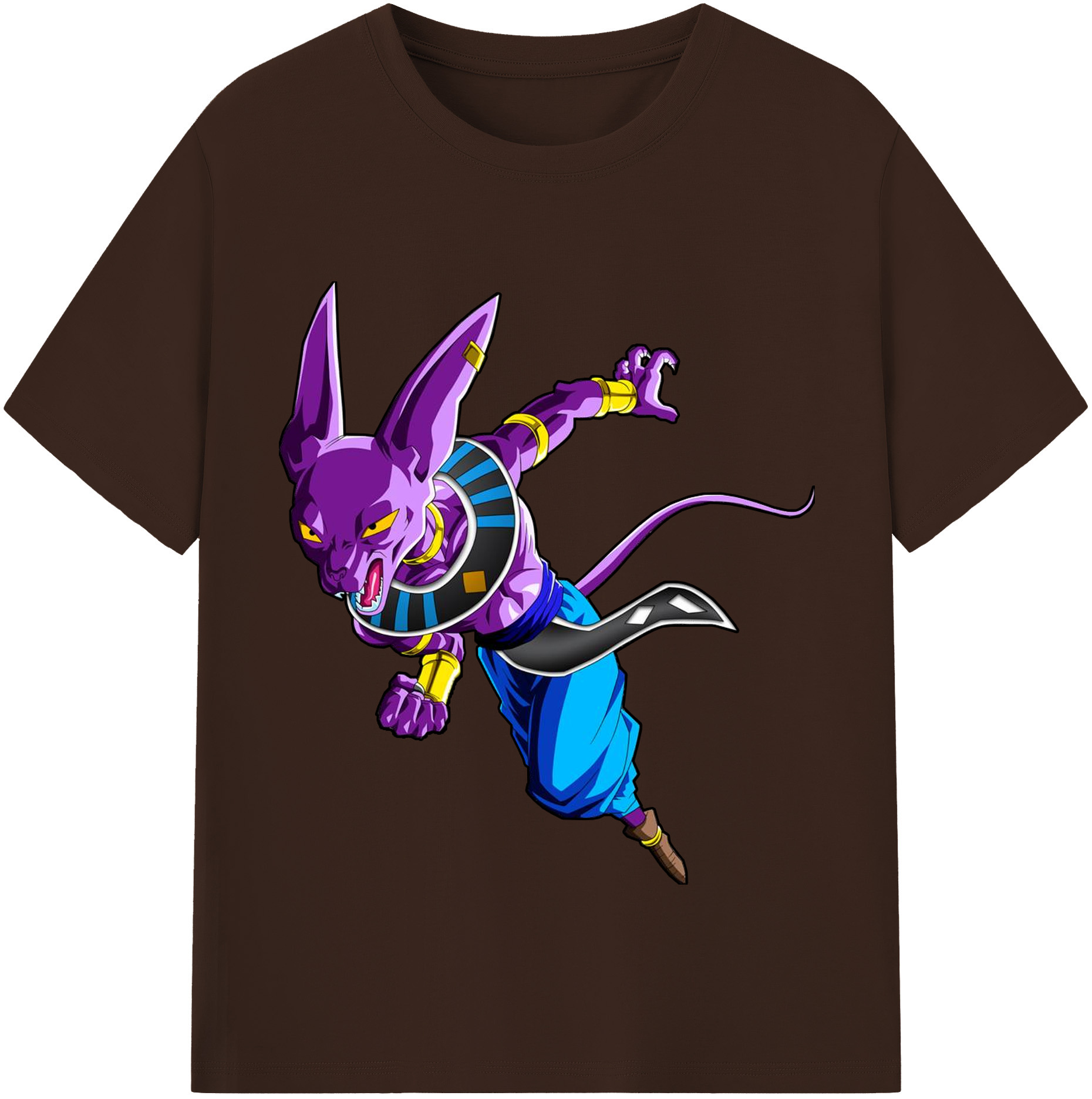 （画像用） ドラゴンボール ビルス 破壊神ビルス DRAGON BALL Beerus Birusu 綿100％半袖Tシャツ（フロントプリント）