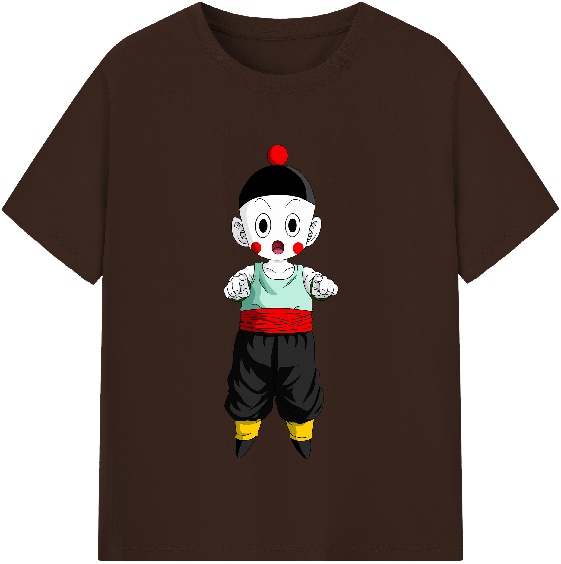 （画像用） ドラゴンボール 餃子（チャオズ）DRAGON BALL Chaoz 綿100％半袖Tシャツ（フロントプリント）