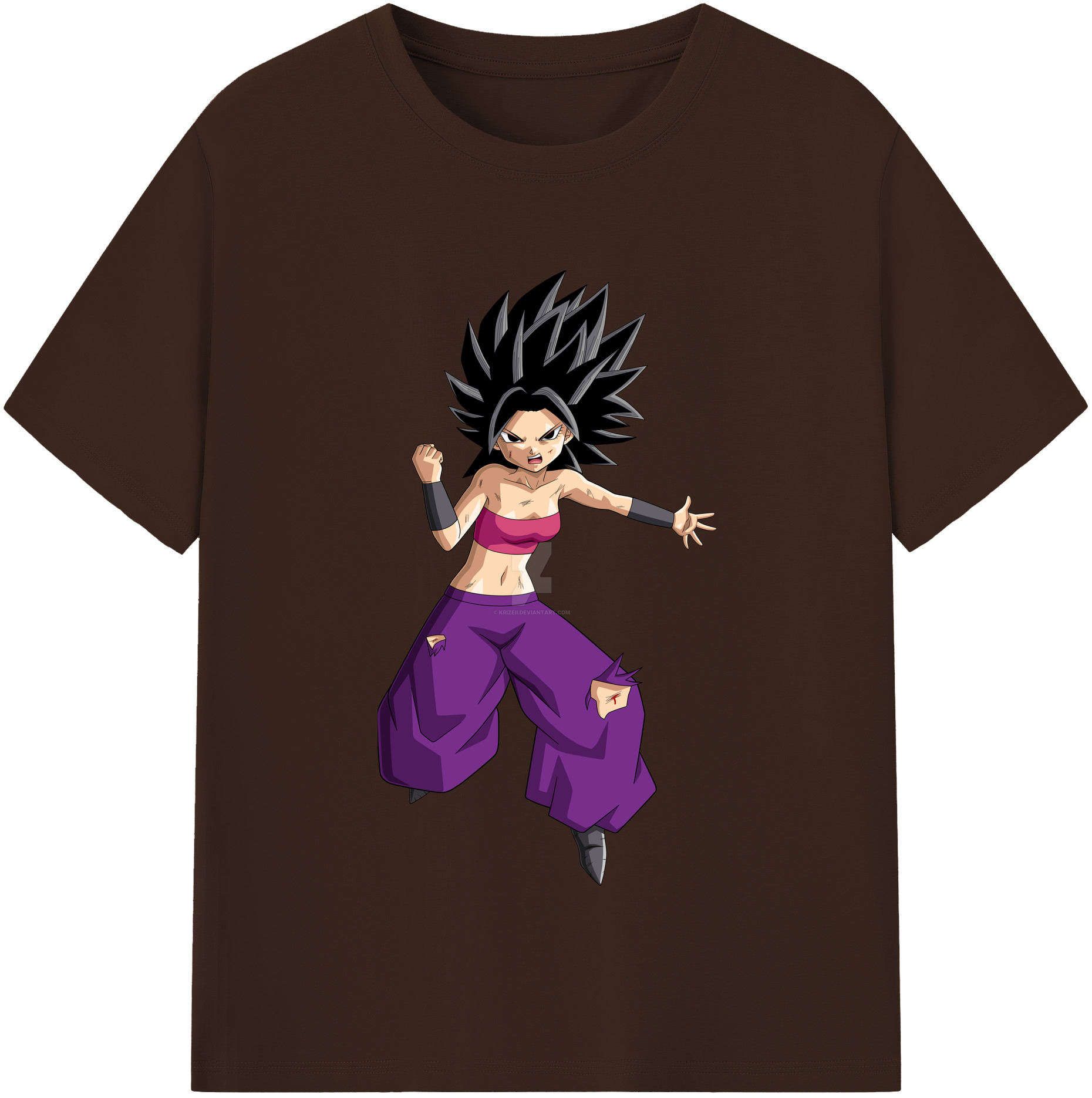 （画像用） ドラゴンボール カリフラ DRAGON BALL Caulifla 綿100％半袖Tシャツ（フロントプリント）