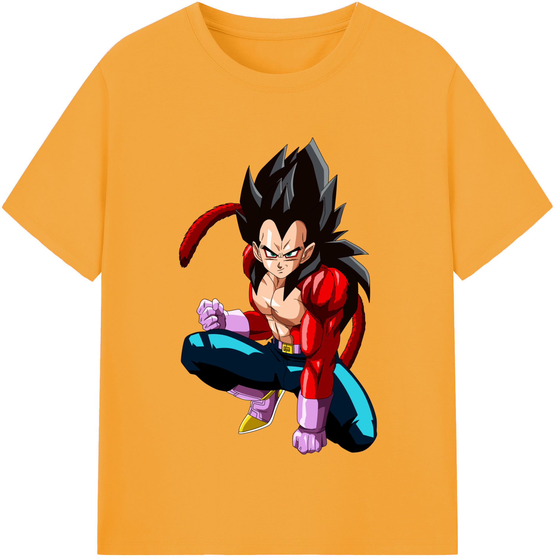 （画像用） ドラゴンボール ベジータ四世（Bejīta Yonsei）DRAGON BALL Vegeta IV 綿100％半袖Tシャツ（フロントプリント）