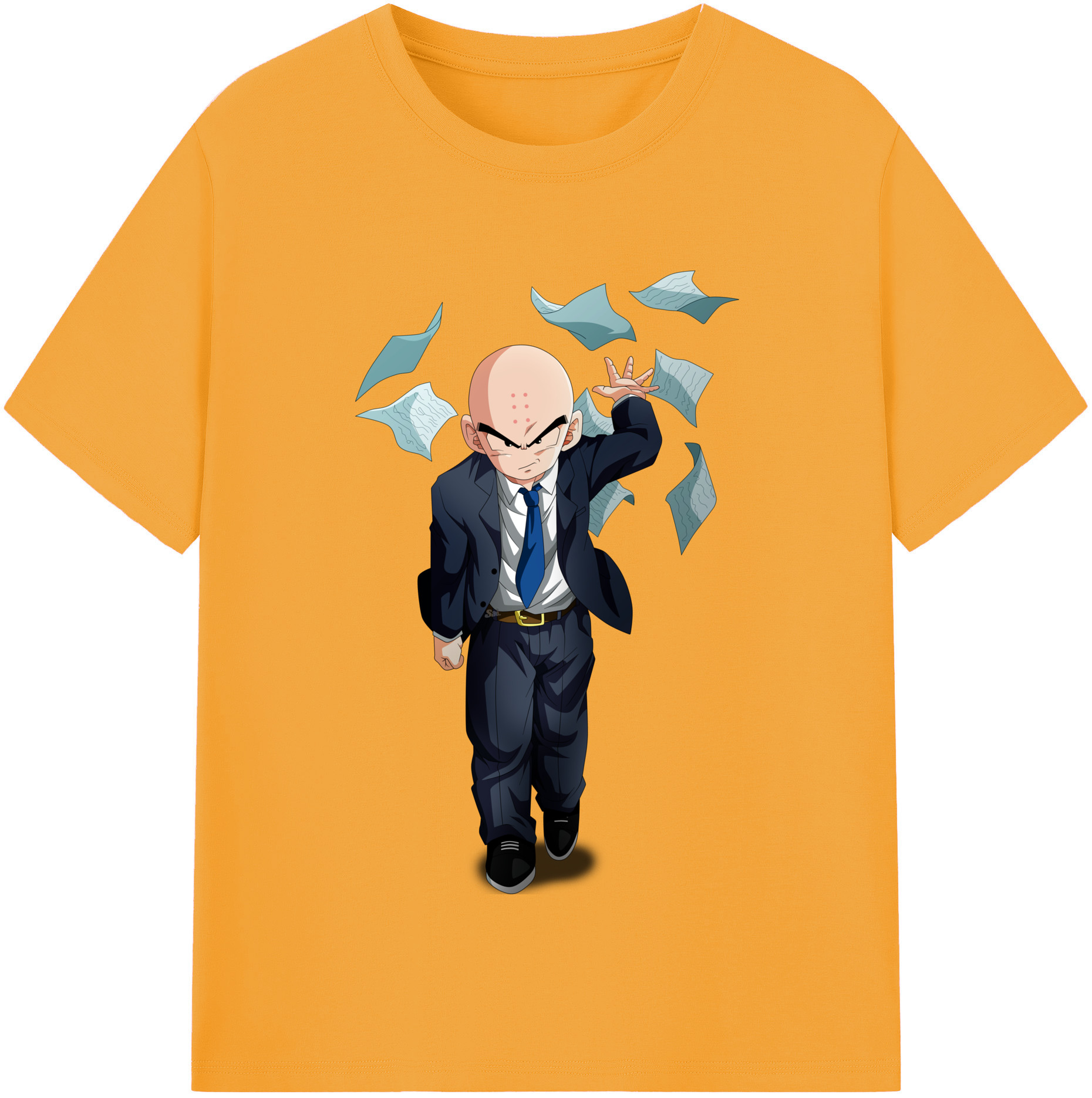 （画像用） ドラゴンボール クリリン DRAGON BALL krillin 綿100％半袖Tシャツ（フロントプリント）