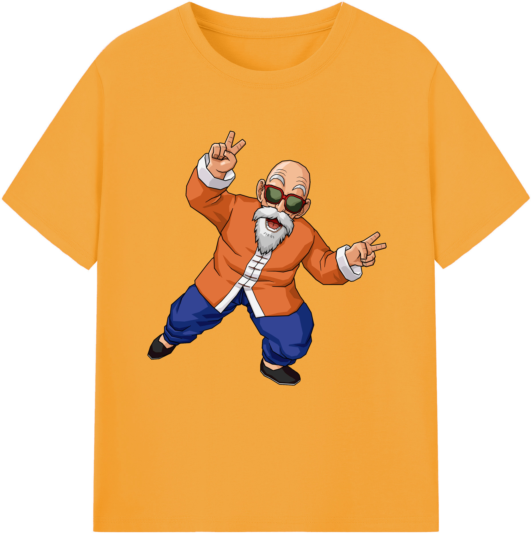 （画像用） ドラゴンボール 亀仙人（かめせんにん） DRAGON BALL Master Roshi Kame Sennin 綿100％半袖Tシャツ（フロントプリント）