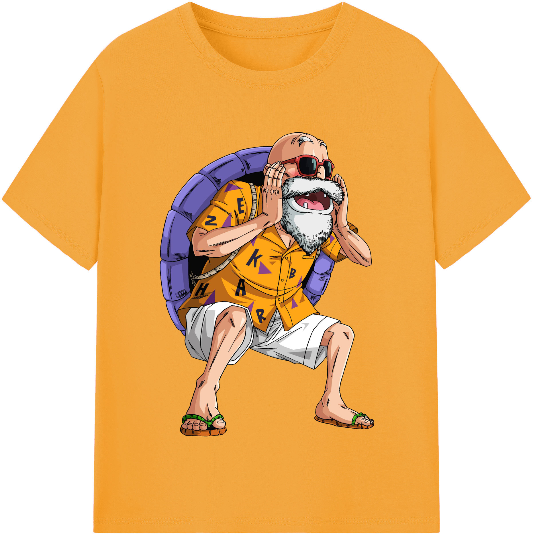 （画像用） ドラゴンボール 亀仙人（かめせんにん） DRAGON BALL Master Roshi Kame Sennin 綿100％半袖Tシャツ（フロントプリント）