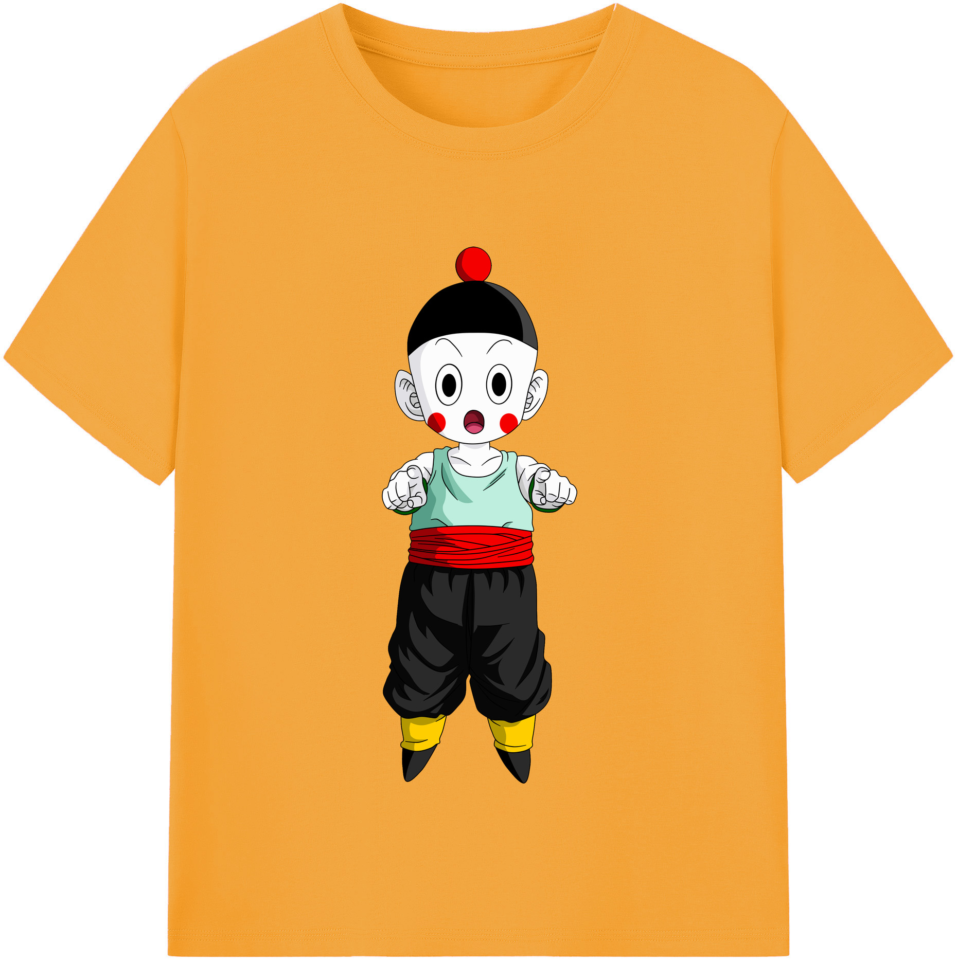 （画像用） ドラゴンボール 餃子（チャオズ）DRAGON BALL Chaoz 綿100％半袖Tシャツ（フロントプリント）
