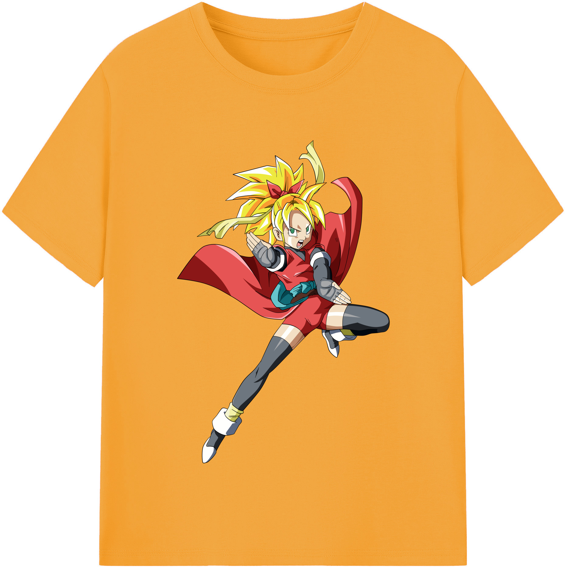 （画像用） ドラゴンボール カリフラ DRAGON BALL Caulifla 綿100％半袖Tシャツ（フロントプリント）