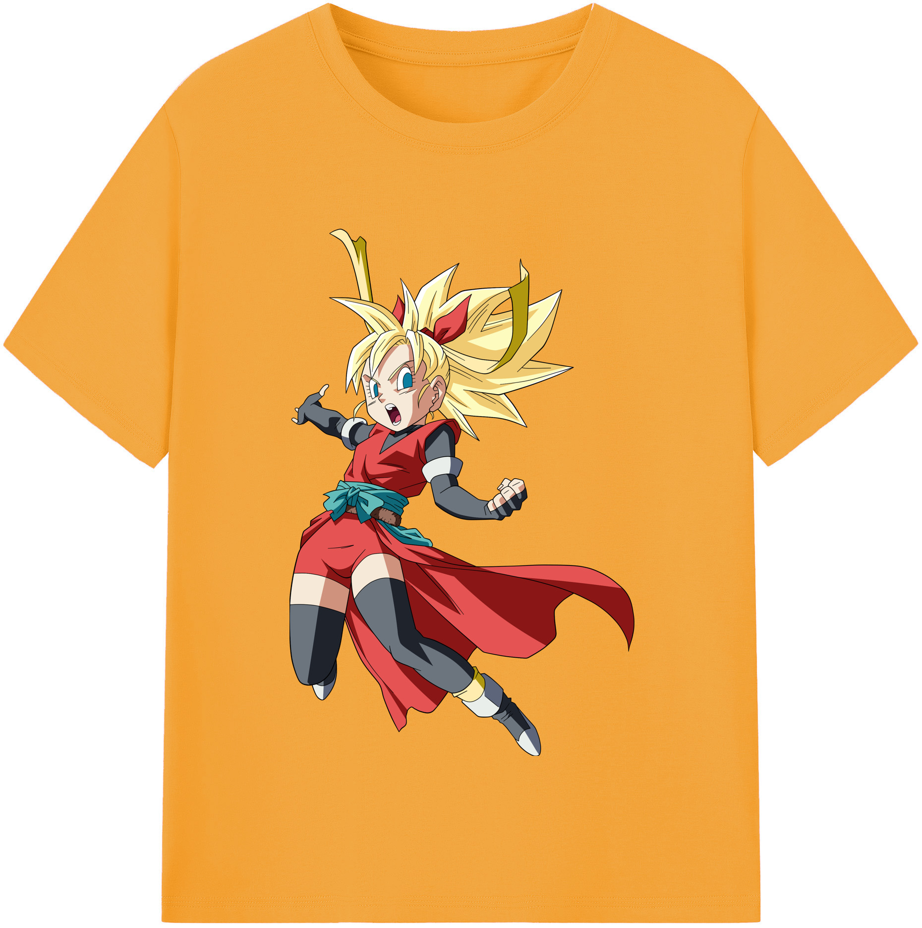 （画像用） ドラゴンボール カリフラ DRAGON BALL Caulifla 綿100％半袖Tシャツ（フロントプリント）