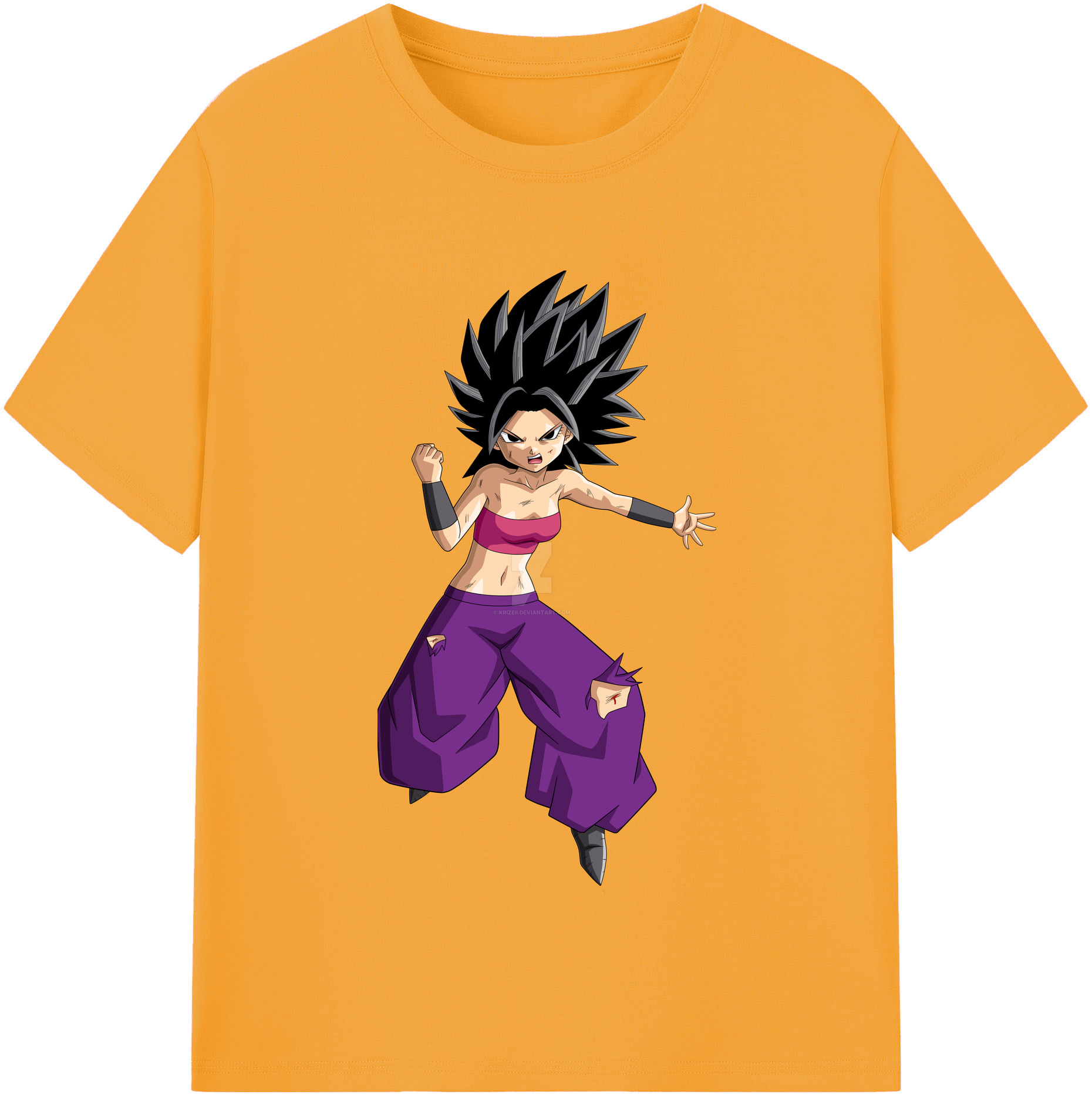 （画像用） ドラゴンボール カリフラ DRAGON BALL Caulifla 綿100％半袖Tシャツ（フロントプリント）