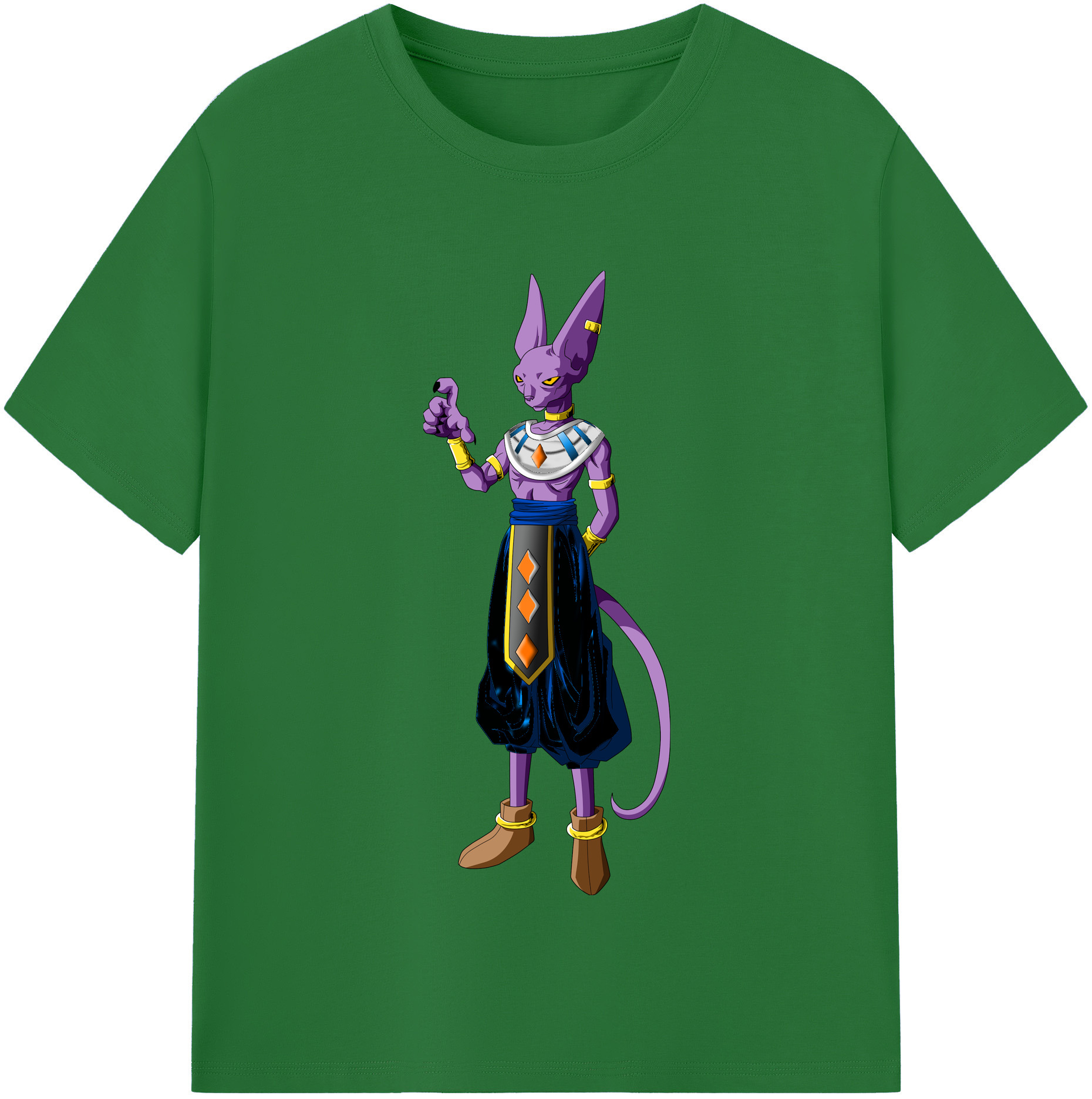 （画像用） ドラゴンボール ビルス 破壊神ビルス DRAGON BALL Beerus Birusu 綿100％半袖Tシャツ（フロントプリント）