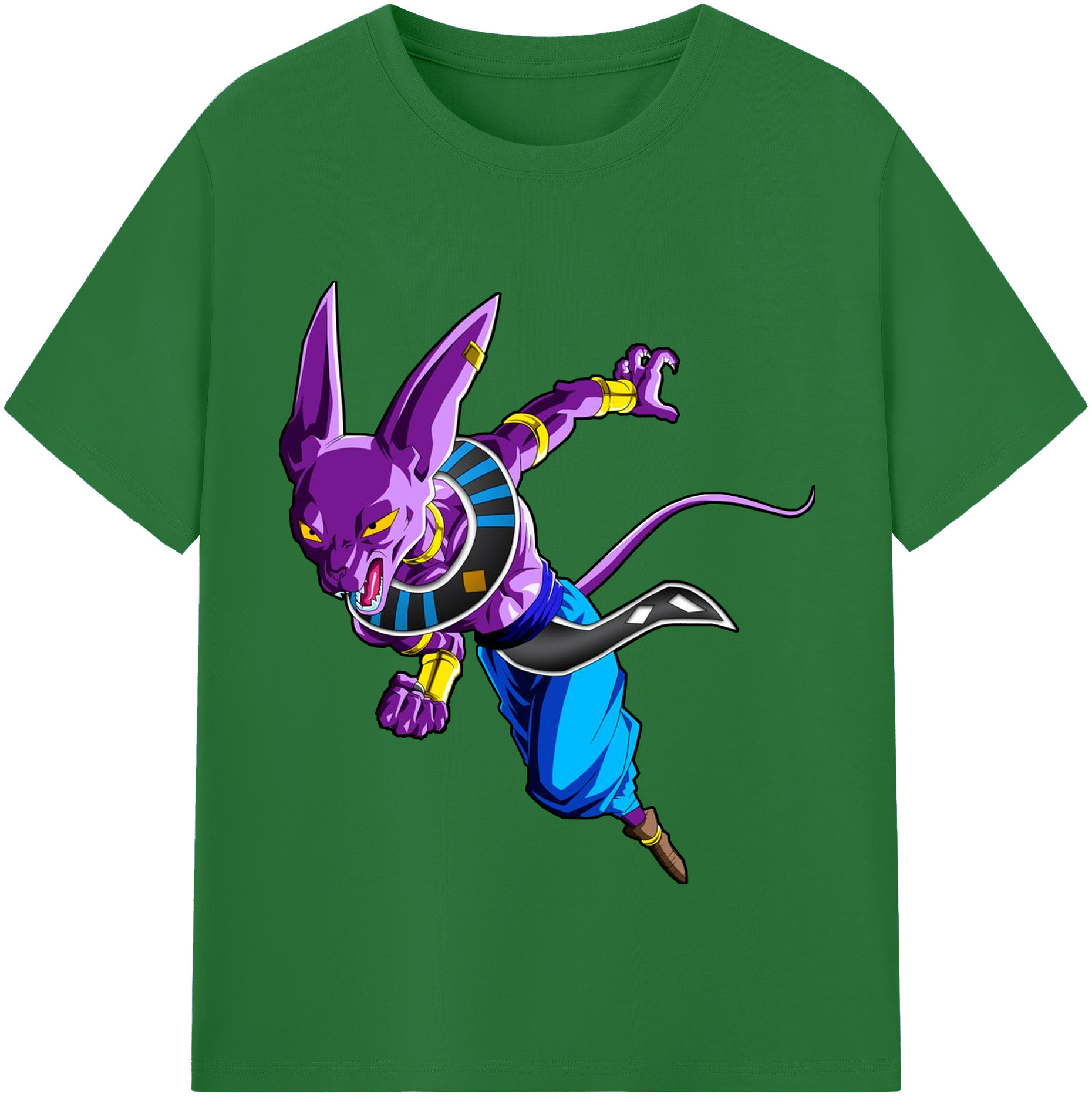 （画像用） ドラゴンボール ビルス 破壊神ビルス DRAGON BALL Beerus Birusu 綿100％半袖Tシャツ（フロントプリント）