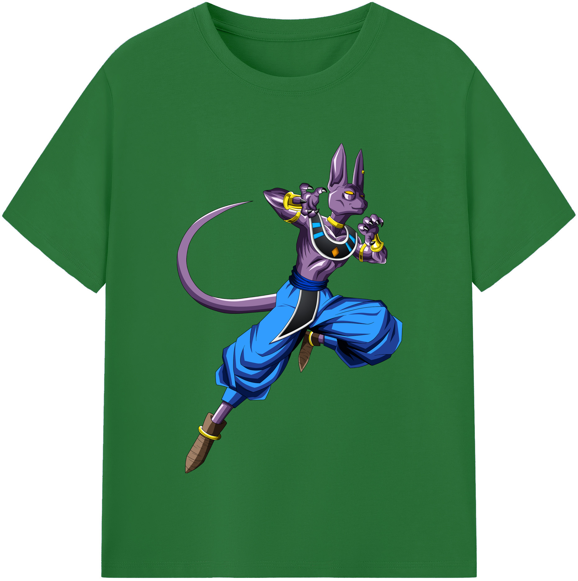 （画像用） ドラゴンボール ビルス 破壊神ビルス DRAGON BALL Beerus Birusu 綿100％半袖Tシャツ（フロントプリント）