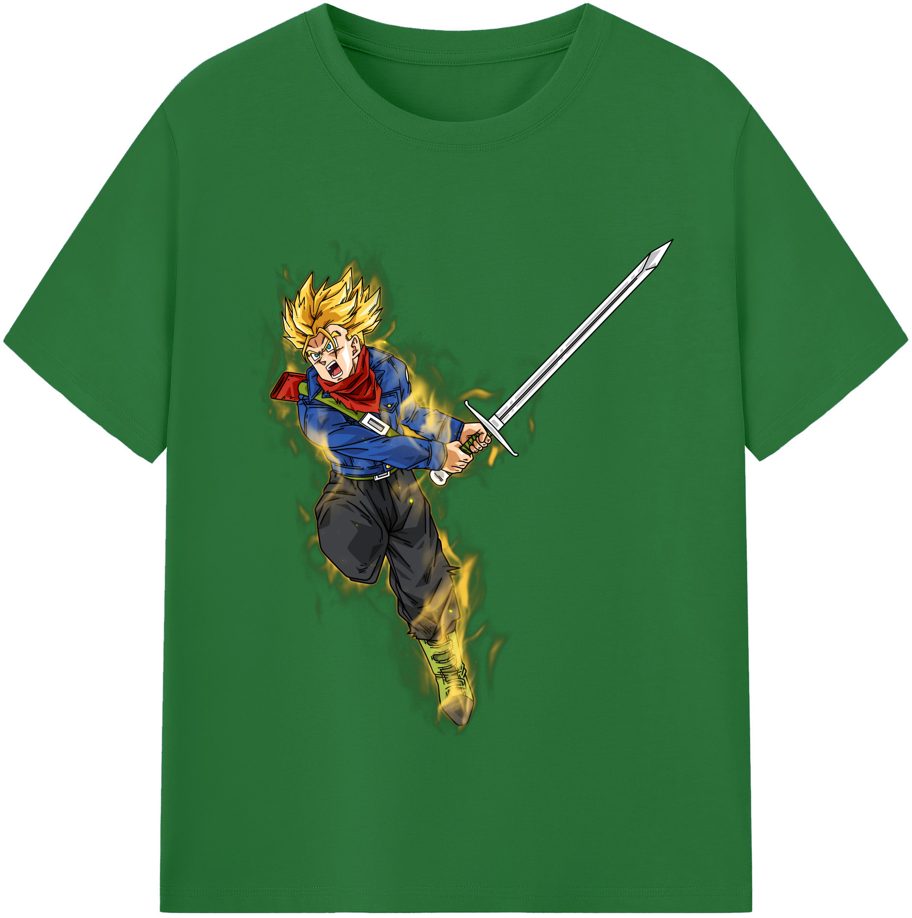 （画像用） ドラゴンボール トランクス（Torankusu）DRAGON BALL Trunks 綿100％半袖Tシャツ（フロントプリント）