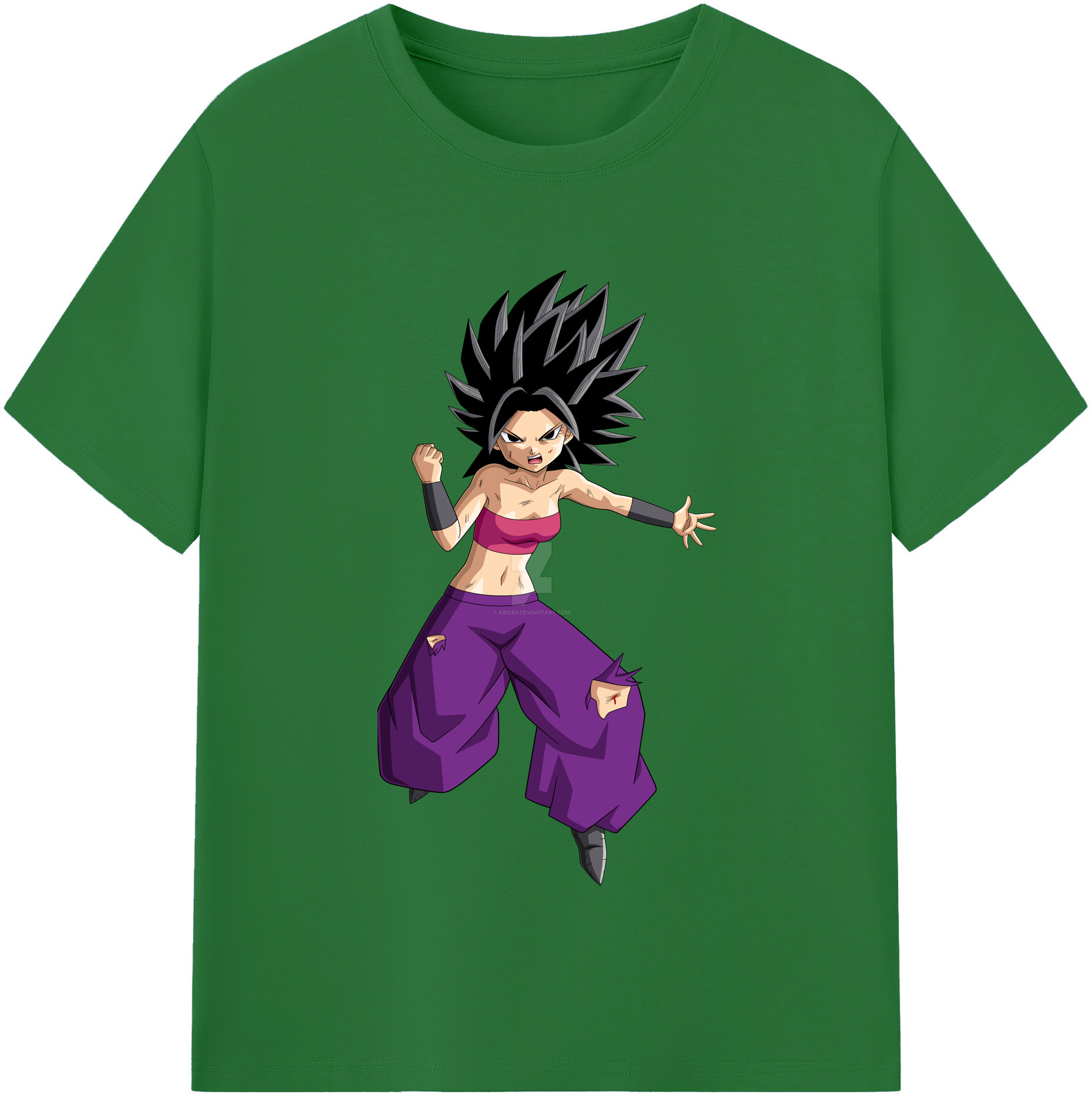 （画像用） ドラゴンボール カリフラ DRAGON BALL Caulifla 綿100％半袖Tシャツ（フロントプリント）