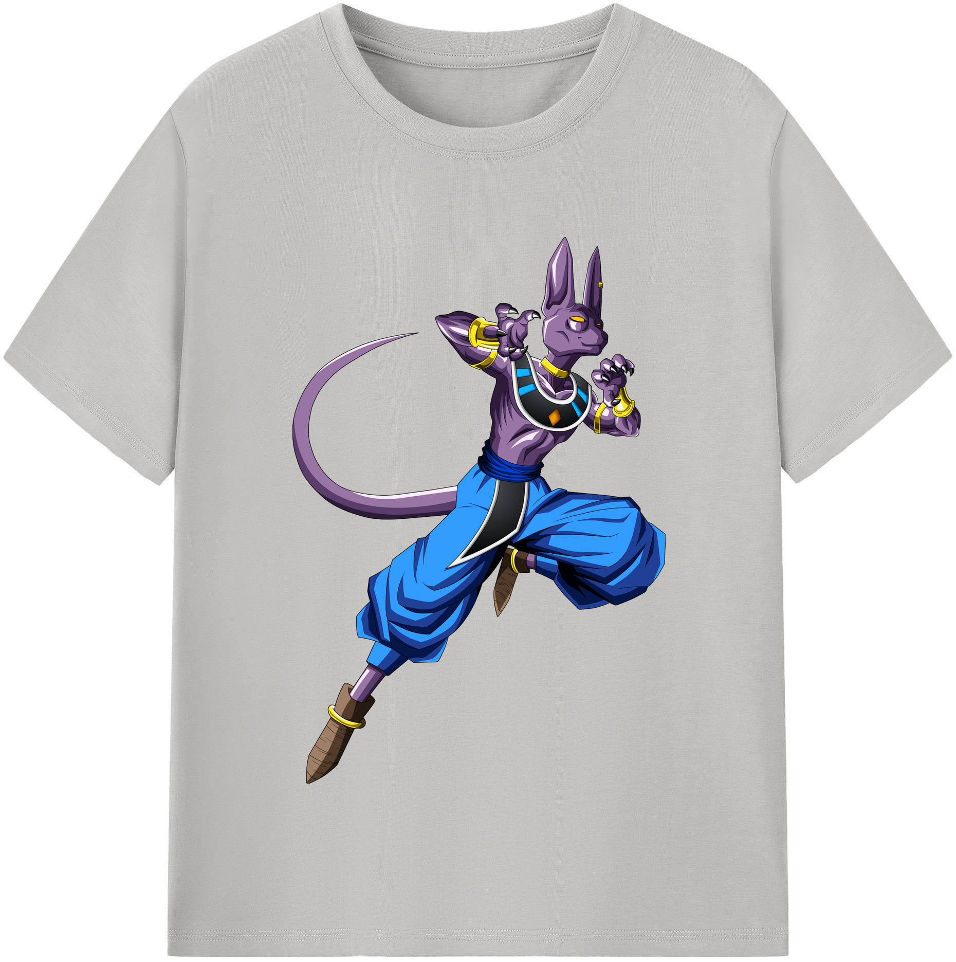 （画像用） ドラゴンボール ビルス 破壊神ビルス DRAGON BALL Beerus Birusu 綿100％半袖Tシャツ（フロントプリント）