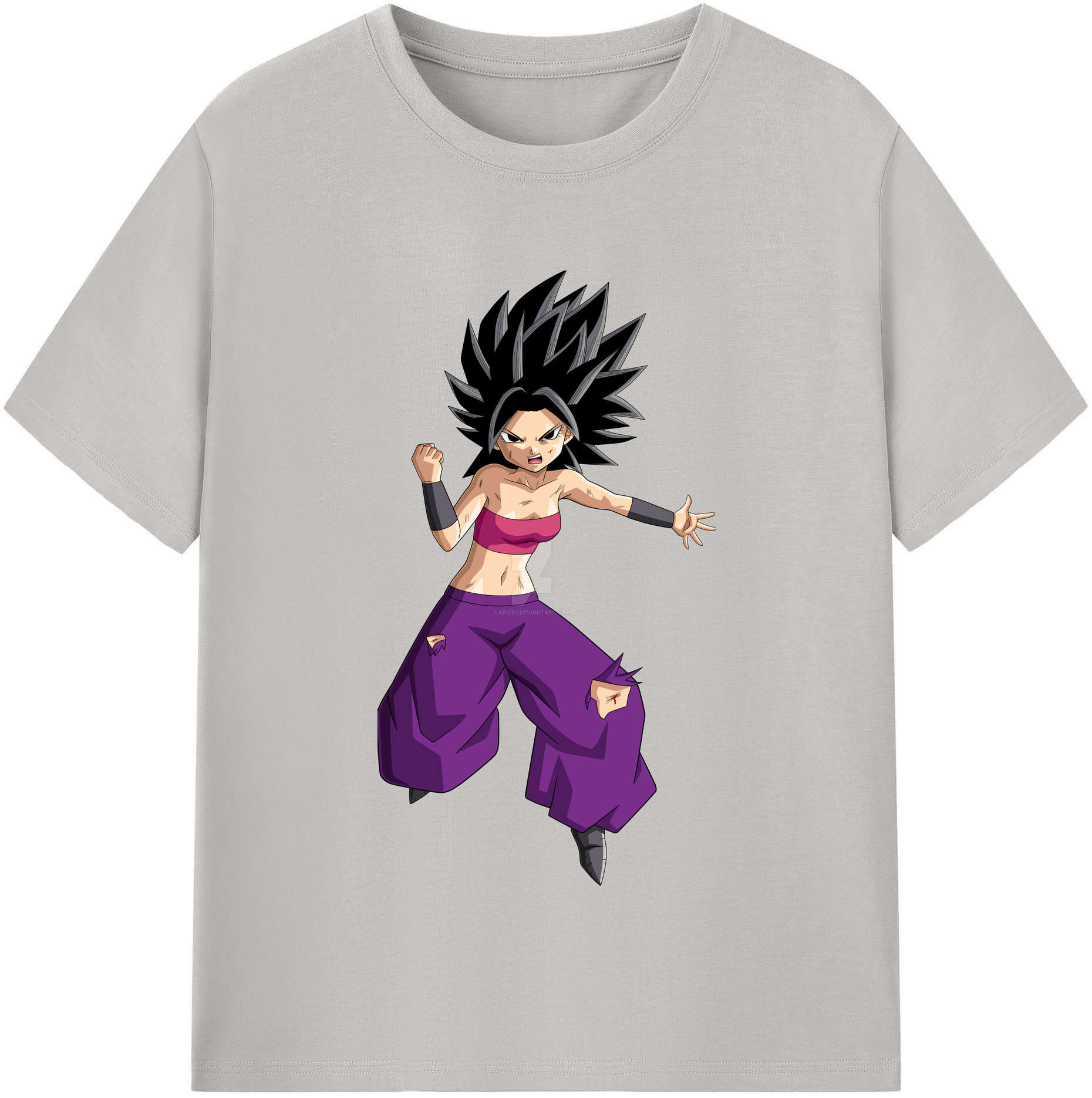 （画像用） ドラゴンボール カリフラ DRAGON BALL Caulifla 綿100％半袖Tシャツ（フロントプリント）