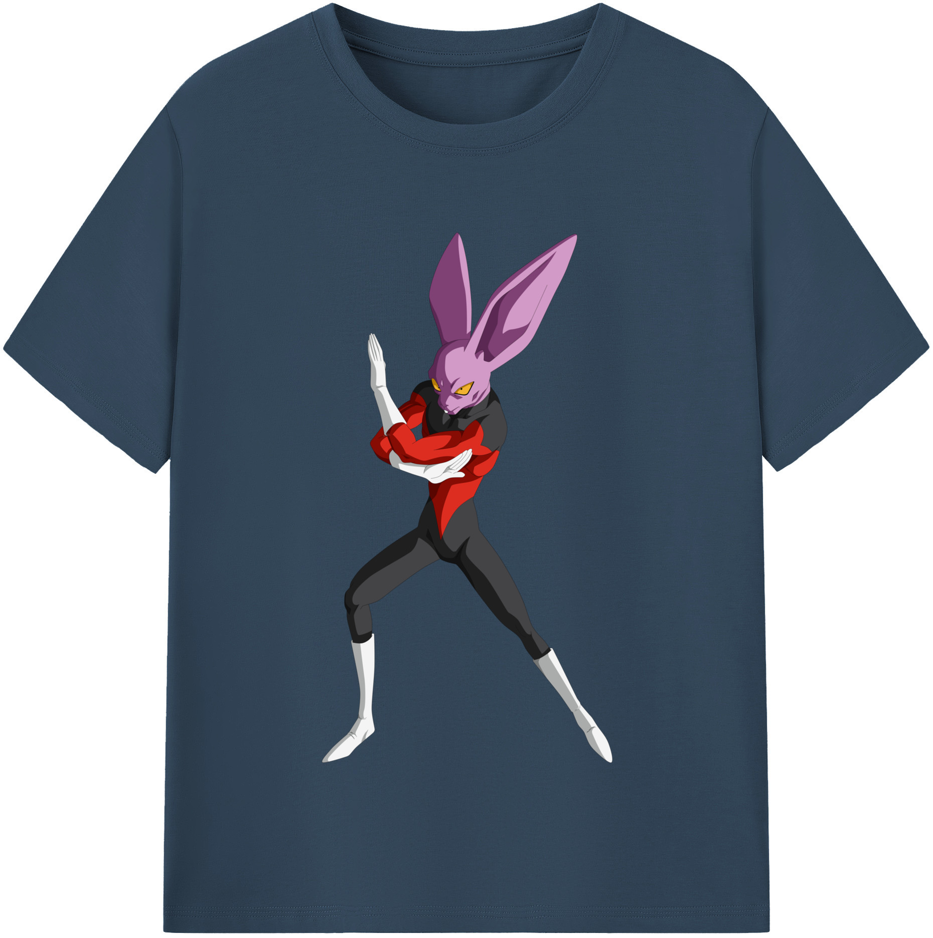 （画像用） ドラゴンボール ビルス 破壊神ビルス DRAGON BALL Beerus Birusu 綿100％半袖Tシャツ（フロントプリント）