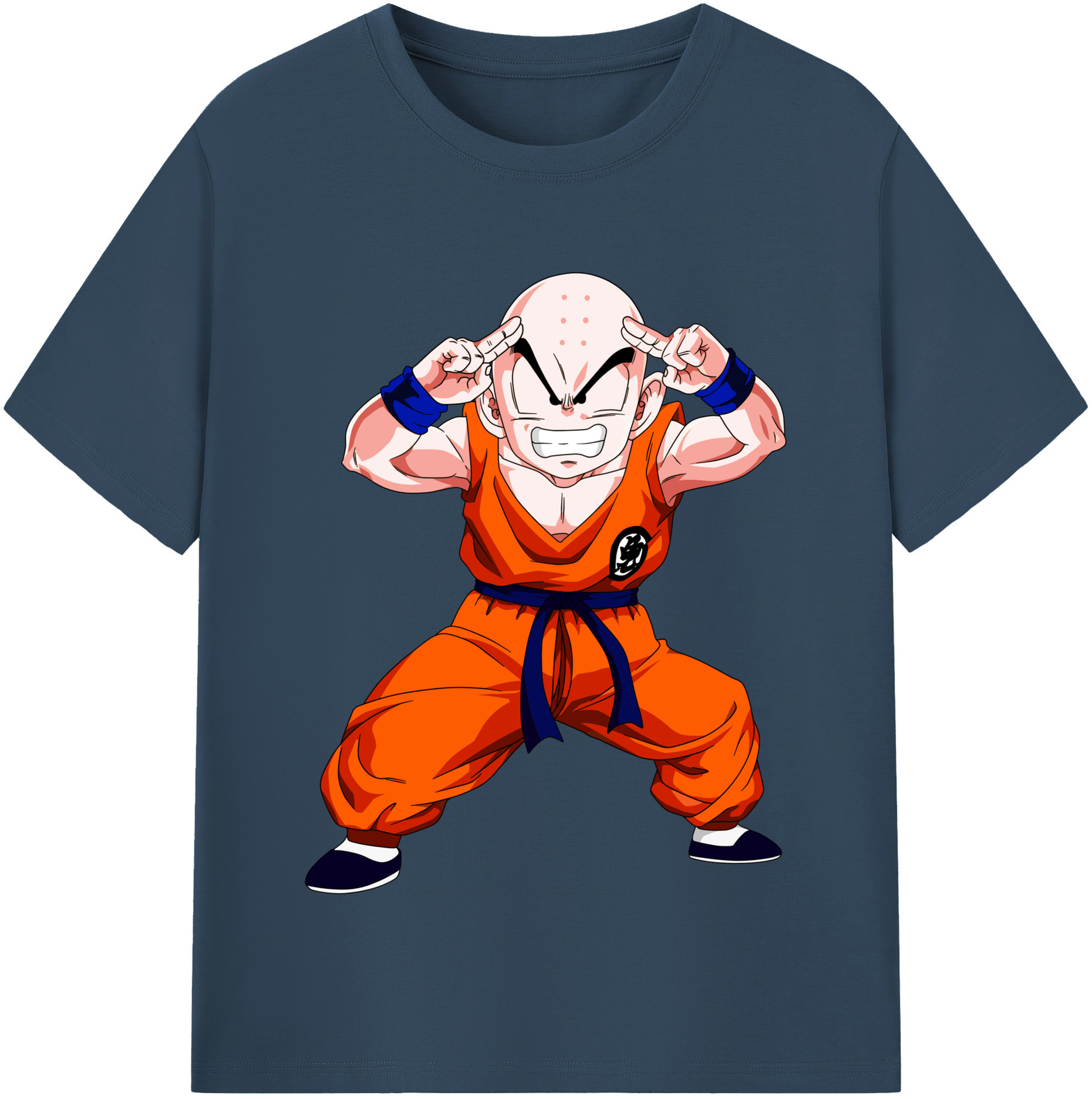 （画像用） ドラゴンボール クリリン DRAGON BALL krillin 綿100％半袖Tシャツ（フロントプリント）