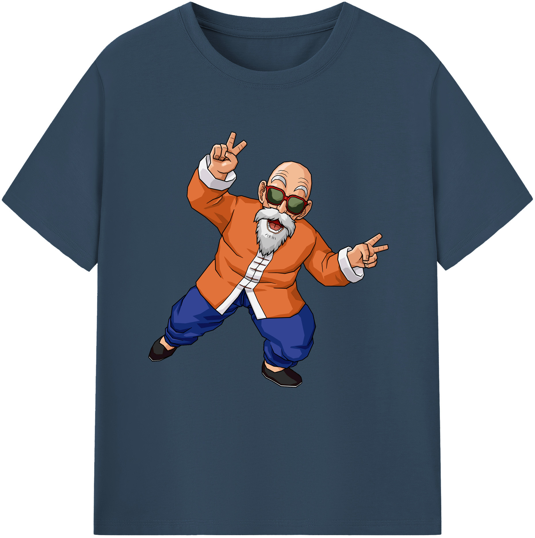 （画像用） ドラゴンボール 亀仙人（かめせんにん） DRAGON BALL Master Roshi Kame Sennin 綿100％半袖Tシャツ（フロントプリント）