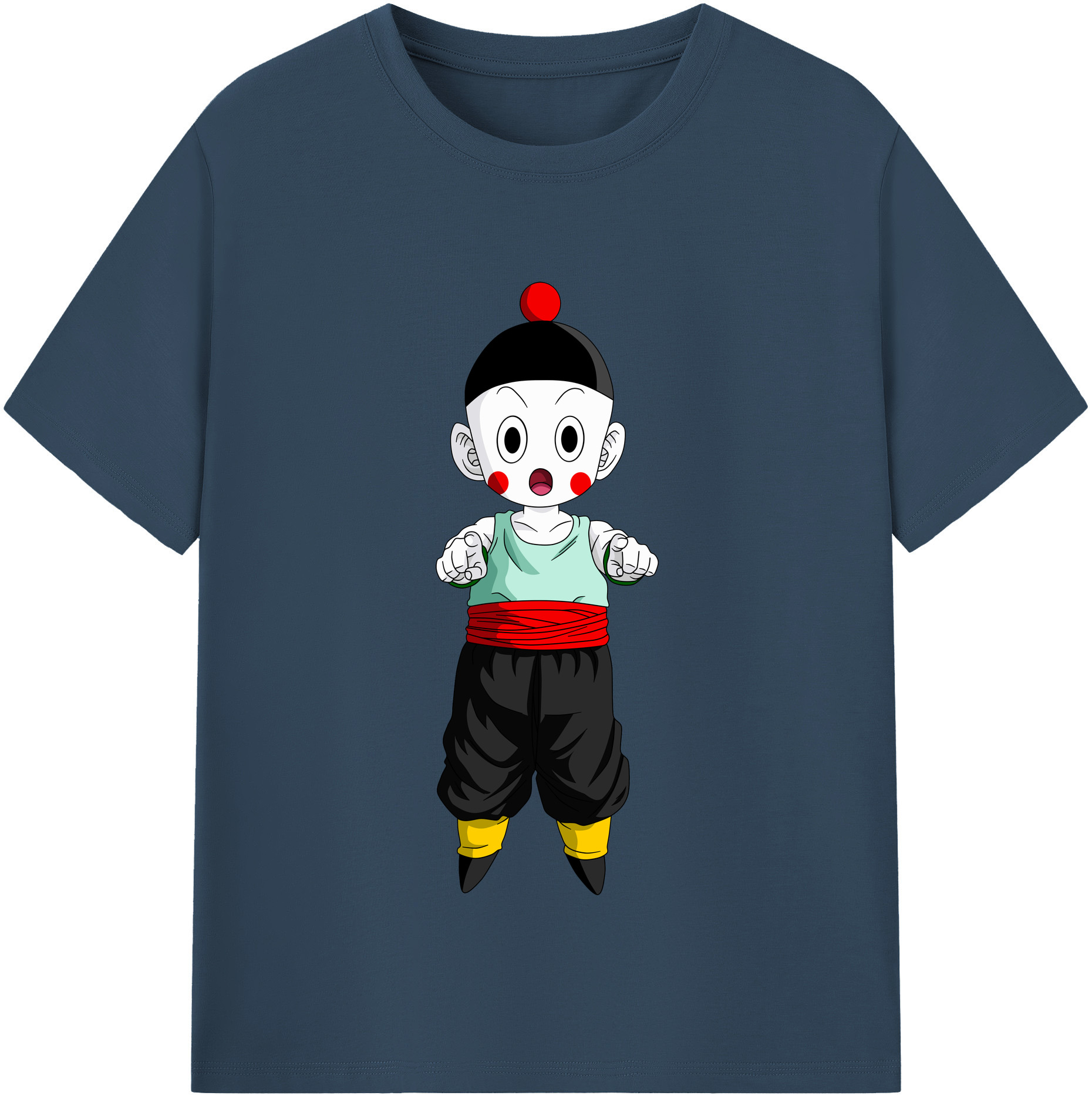 （画像用） ドラゴンボール 餃子（チャオズ）DRAGON BALL Chaoz 綿100％半袖Tシャツ（フロントプリント）