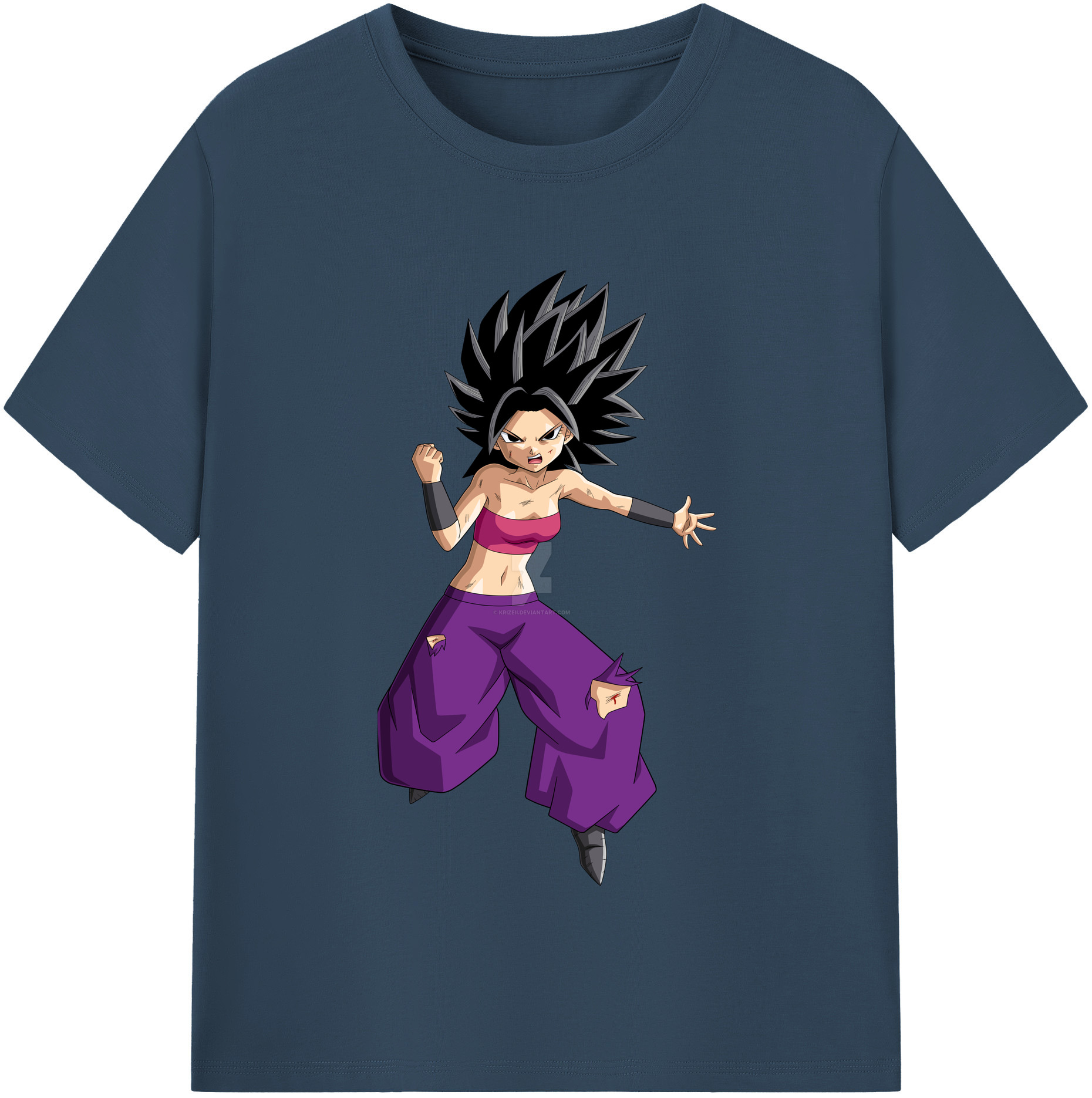 （画像用） ドラゴンボール カリフラ DRAGON BALL Caulifla 綿100％半袖Tシャツ（フロントプリント）