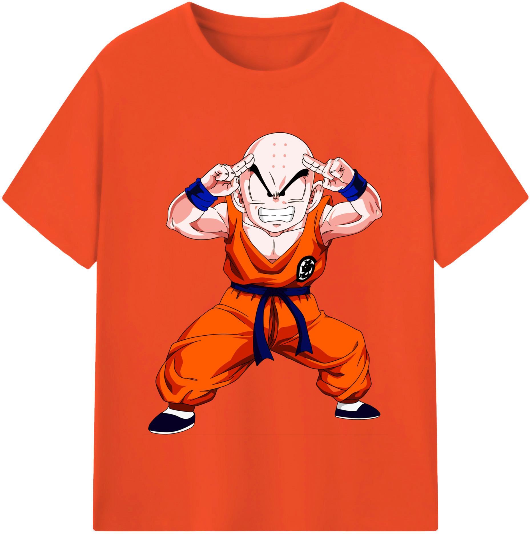 （画像用） ドラゴンボール クリリン DRAGON BALL krillin 綿100％半袖Tシャツ（フロントプリント）